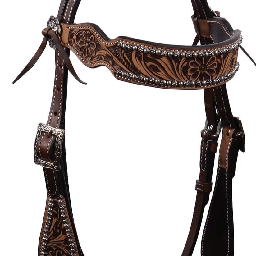 Cody Pro Flower Tooled Headstall - Image 3
