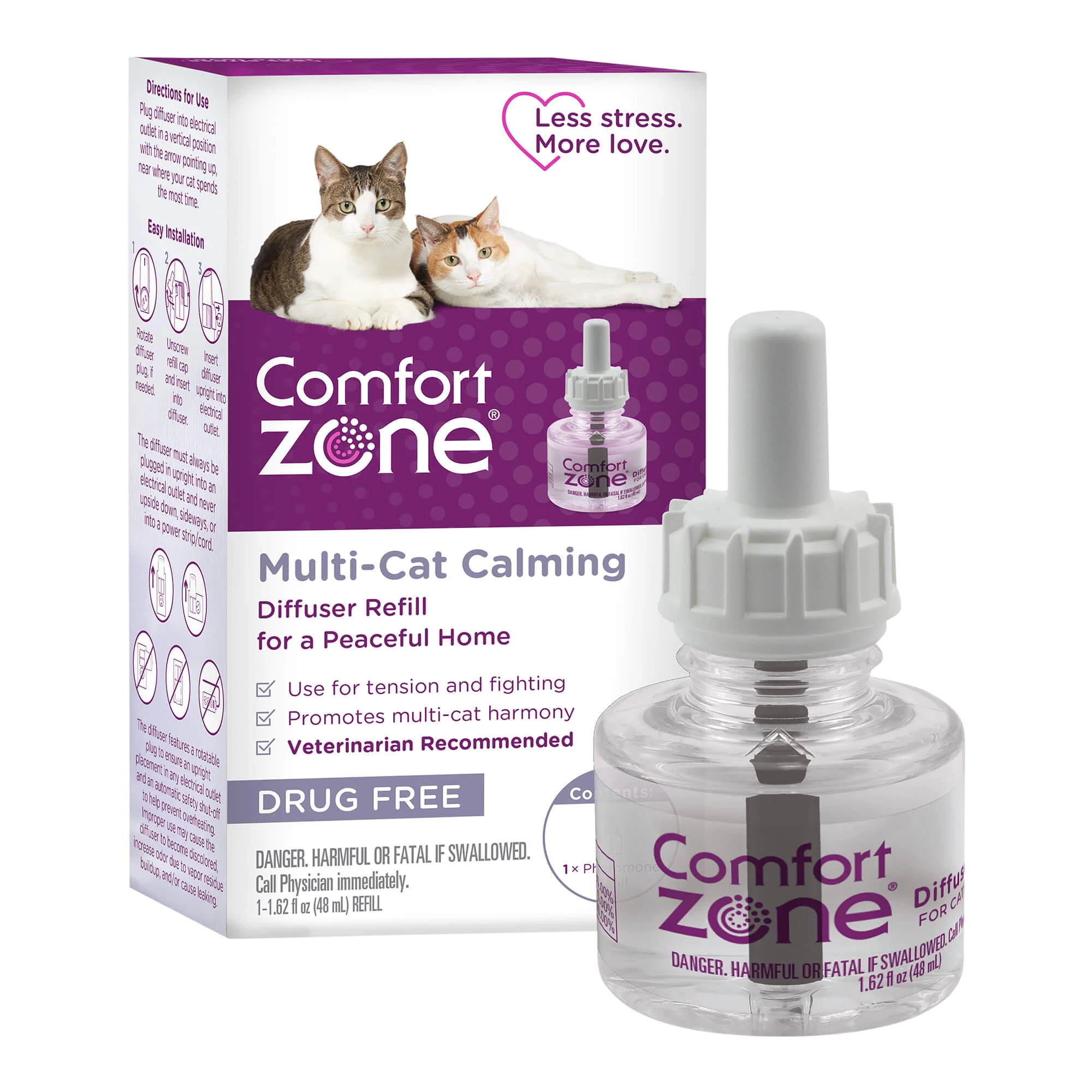Comfort Zone Multi Cat Calming Diffuser & Refills – Pheromone Stress Relief