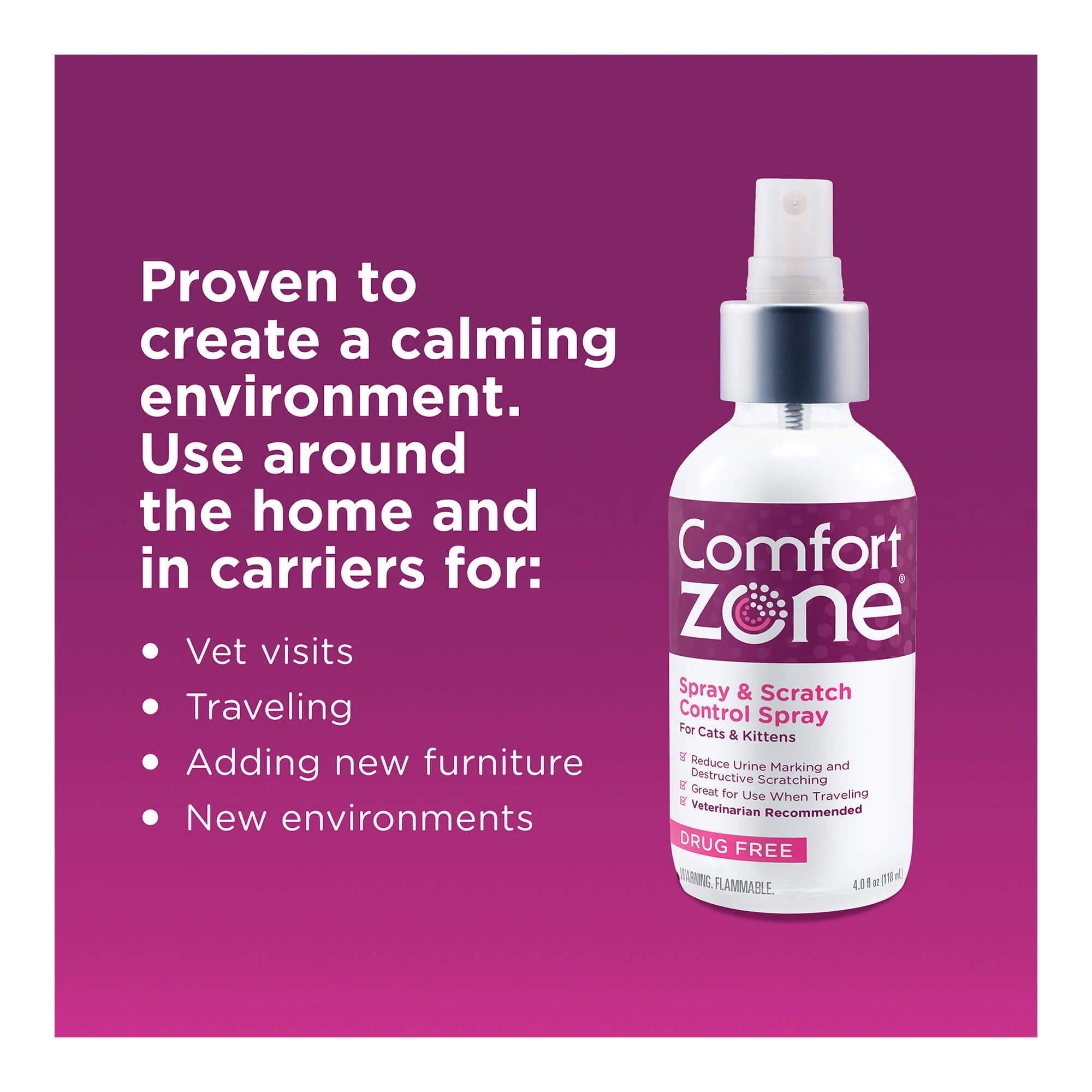 Comfort Zone Scratch Deterrent and Calming Spray for Cats - Image 4
