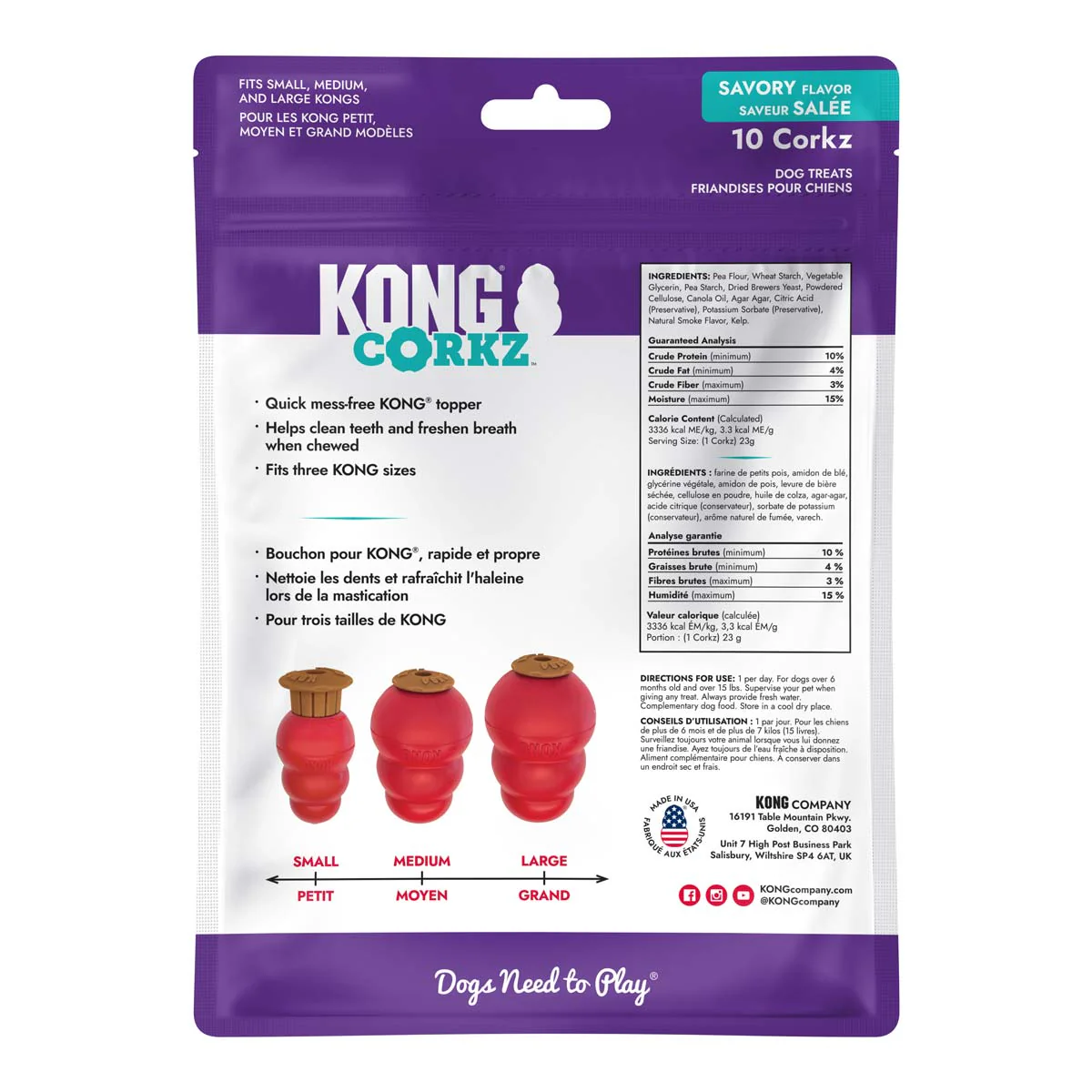 KONG Corkz Lickable Toppers for Dogs – Chicken Flavor, Fits Small, Medium & Large KONGs - Image 2
