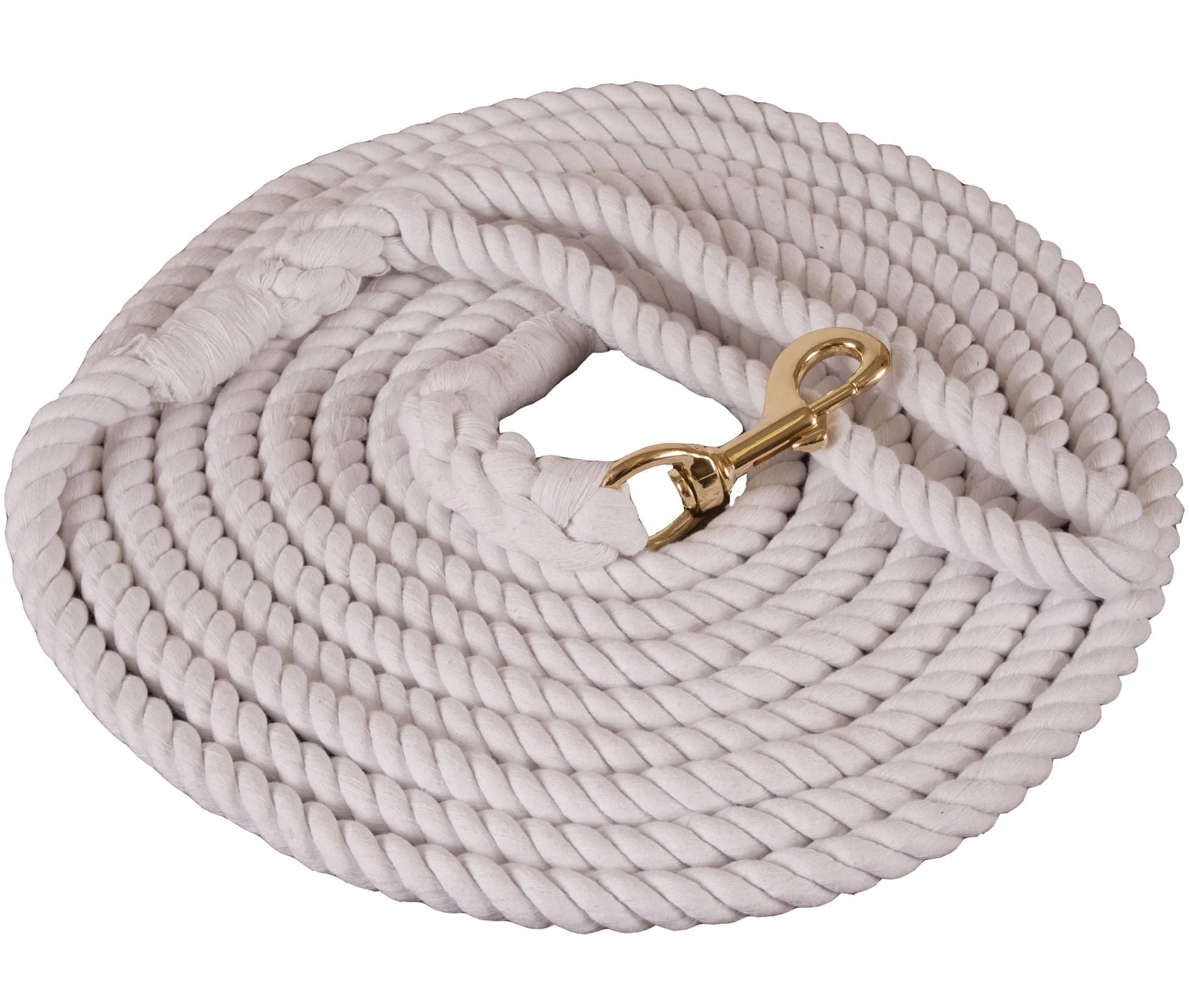 Cotton Lunge Line, 1/2" x 25' with brass-plated bolt snap