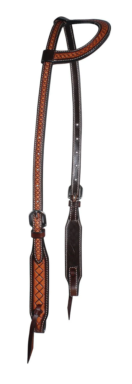 Professional's Choice Crosshatch One Ear Headstall, Brown - Image 3