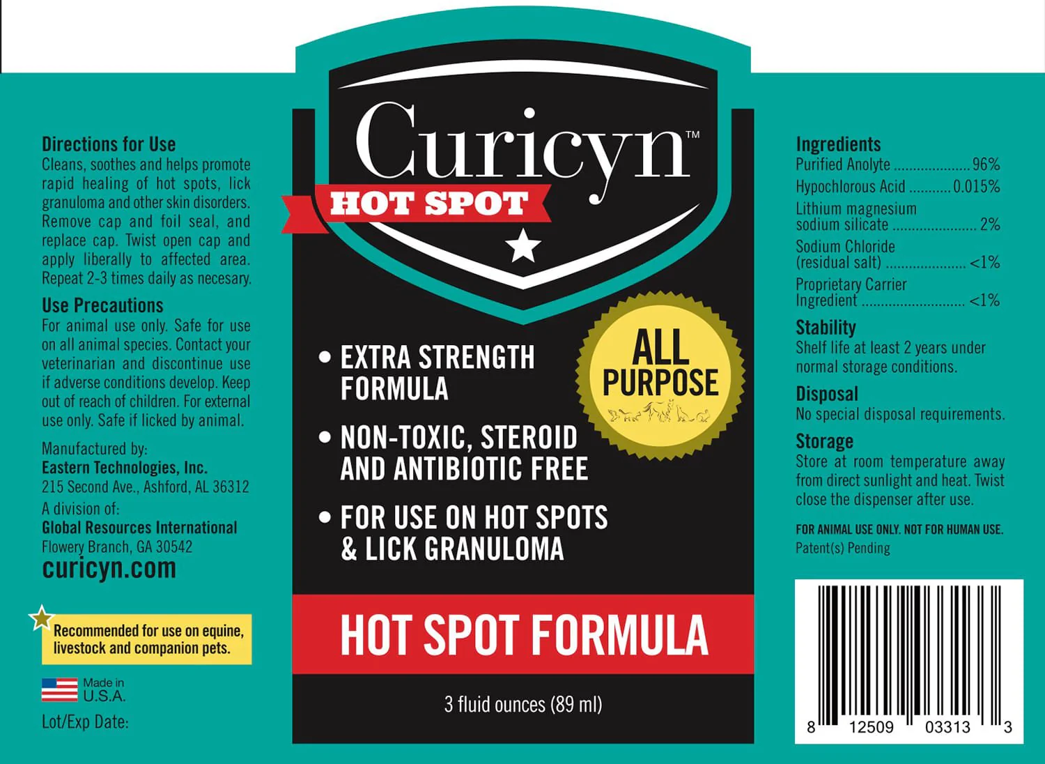 Curicyn Hot Spot Formula, 3 oz bottle - Image 2