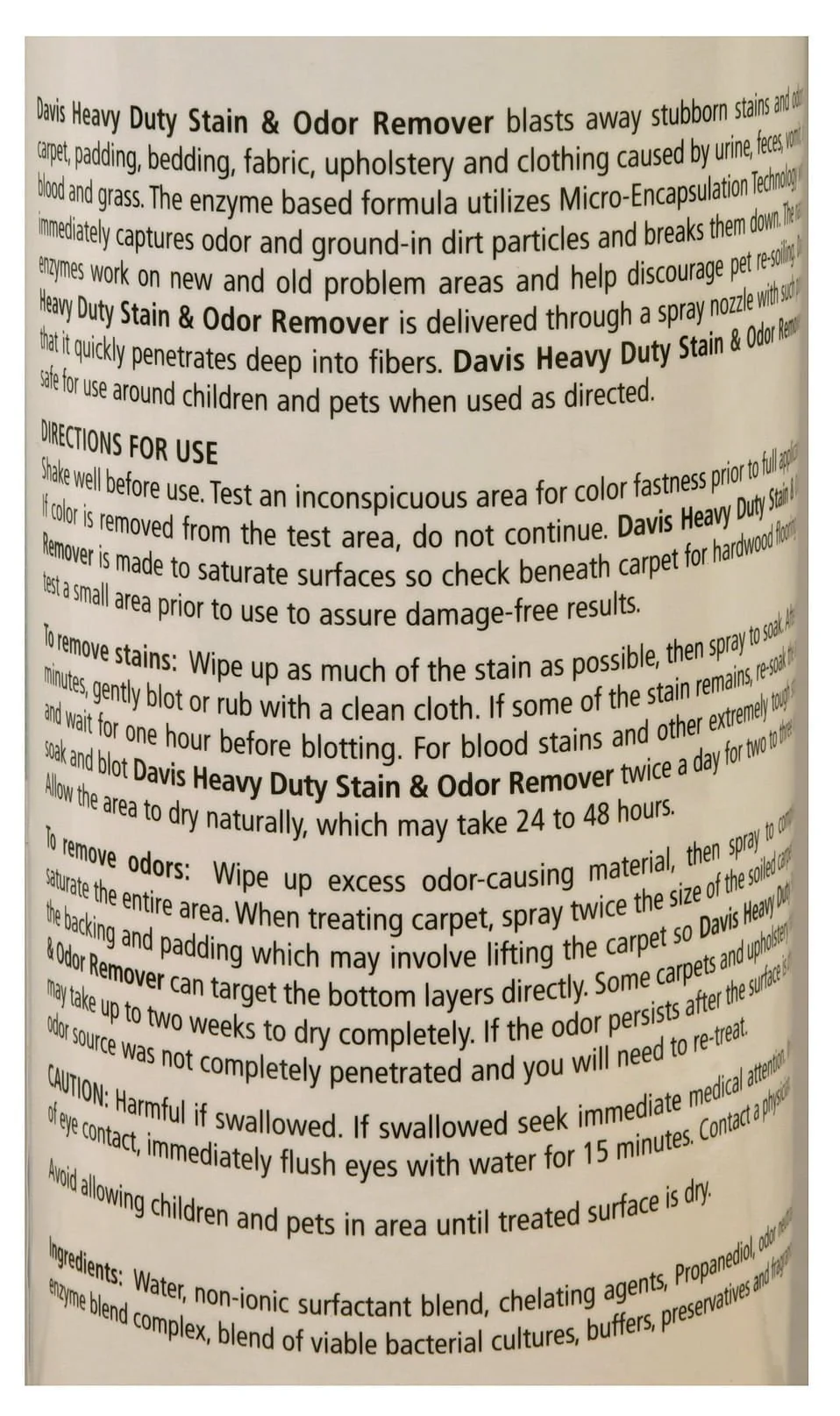 Davis Heavy Duty Stain & Odor Remover, 14 oz - Image 2