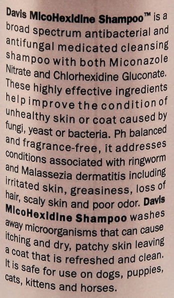 Davis MicoHexidine Medicated Shampoo – 2% Miconazole & 2% Chlorhexidine for Pets - Image 3