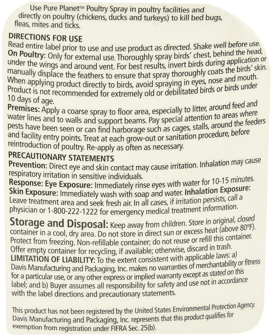 Pure Planet Poultry Spray, Ready To Use - Image 2