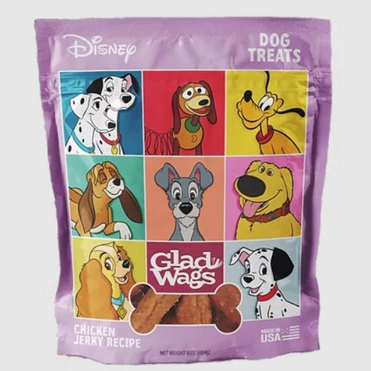 Disney Glad Wags Chicken Jerky Dog Treats – Real Chicken, Grain-Free, Healthy Soft Jerky Snacks, Made in USA