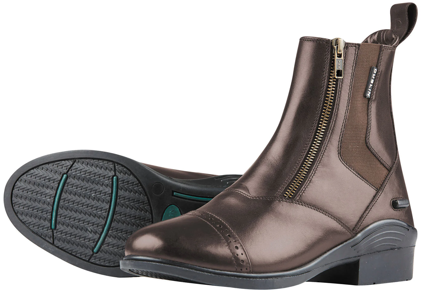 Dublin Evolution Double Zip Front Paddock Boots, Brown - Image 10