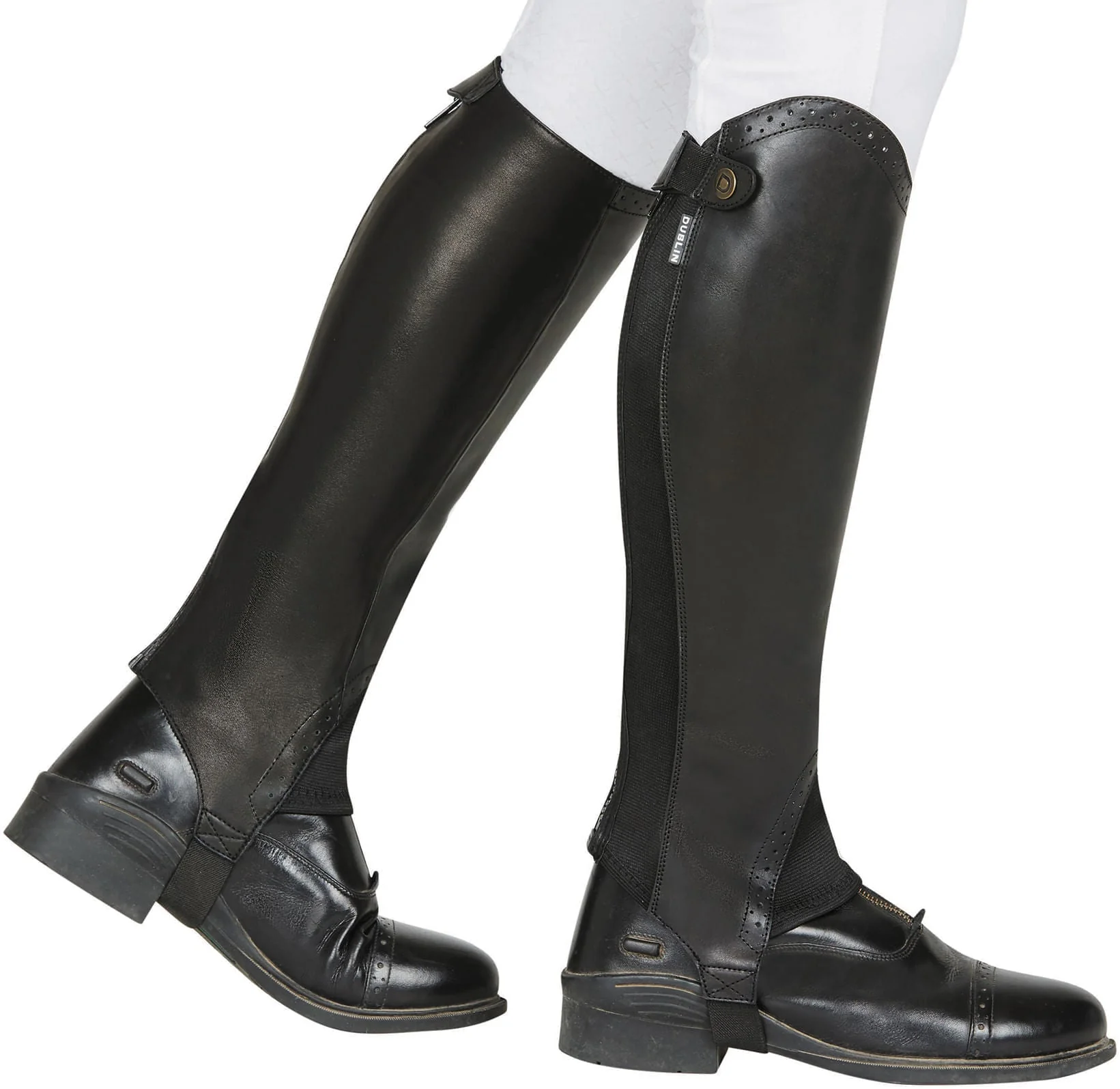 Dublin Evolution Rear Zip Half Chaps, Black