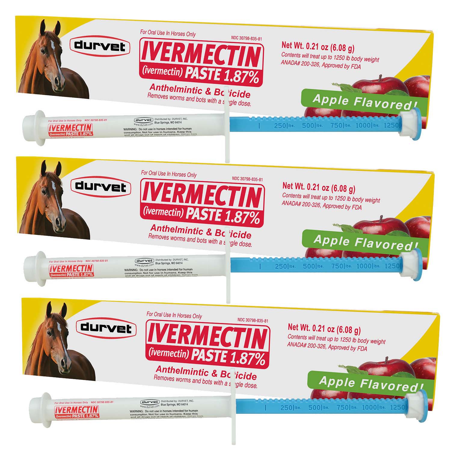 Durvet Ivermectin Horse Dewormer Paste 1.87%, Apple Flavor, 6.08 gm - Image 4