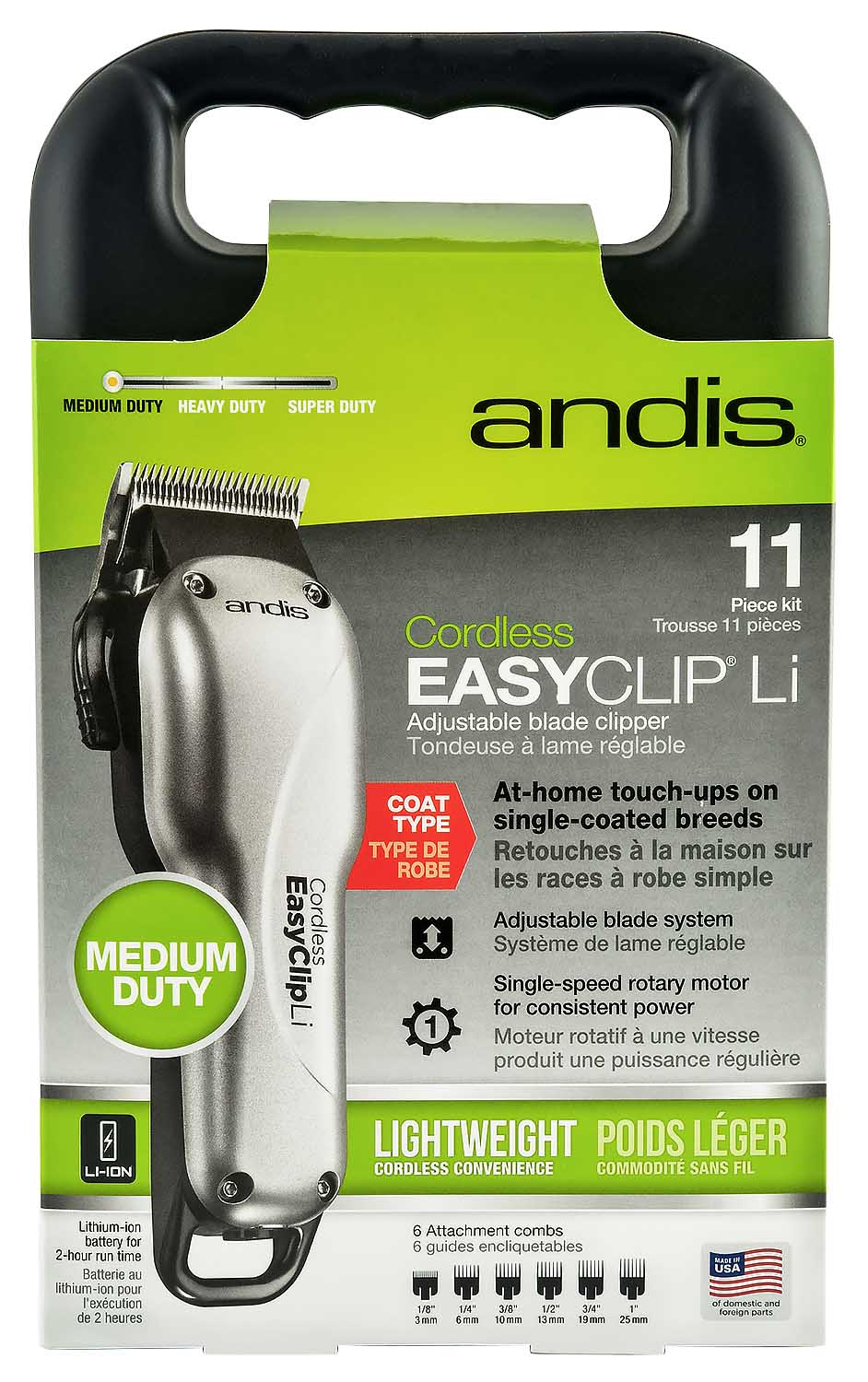 Andis EasyClip Cordless Lithium Clipper Kit, 11 piece - Image 2