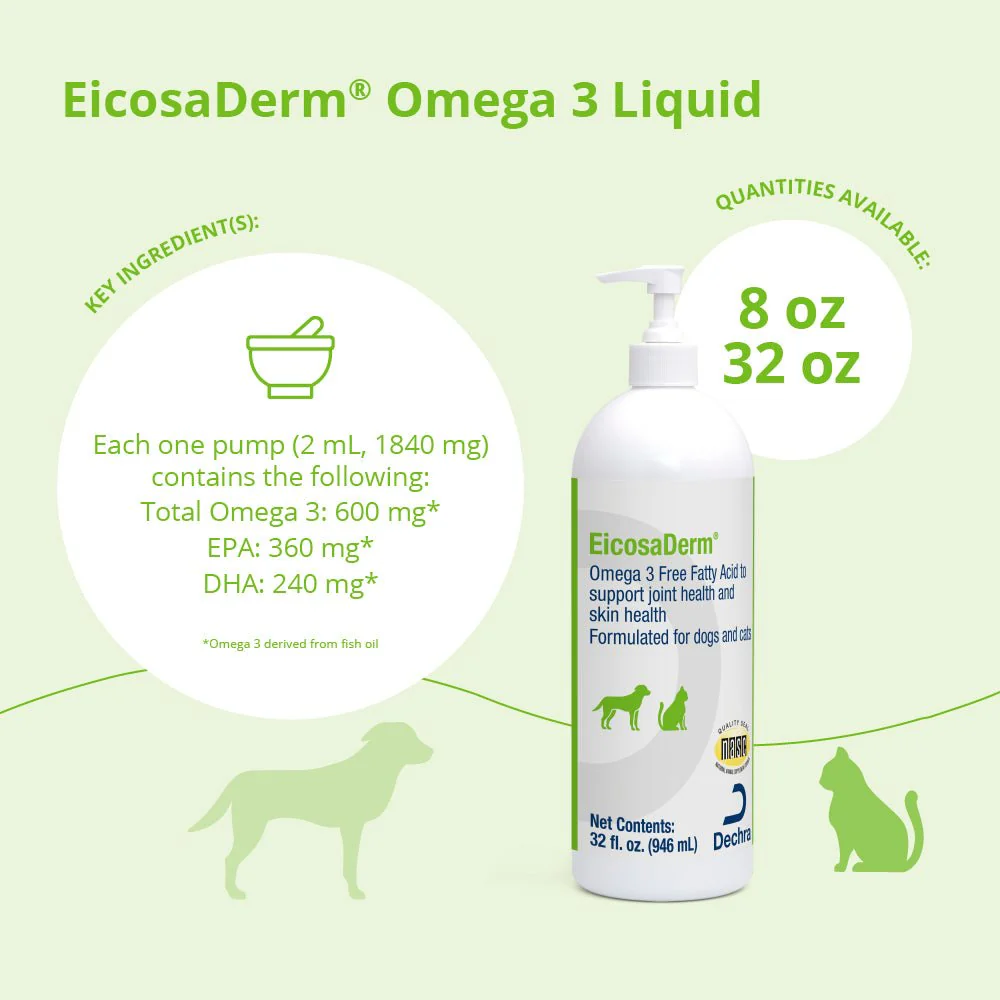 Dechra EicosaDerm Omega 3 Liquid for Dogs & Cats – Skin, Coat & Overall Health Supplement - Image 6