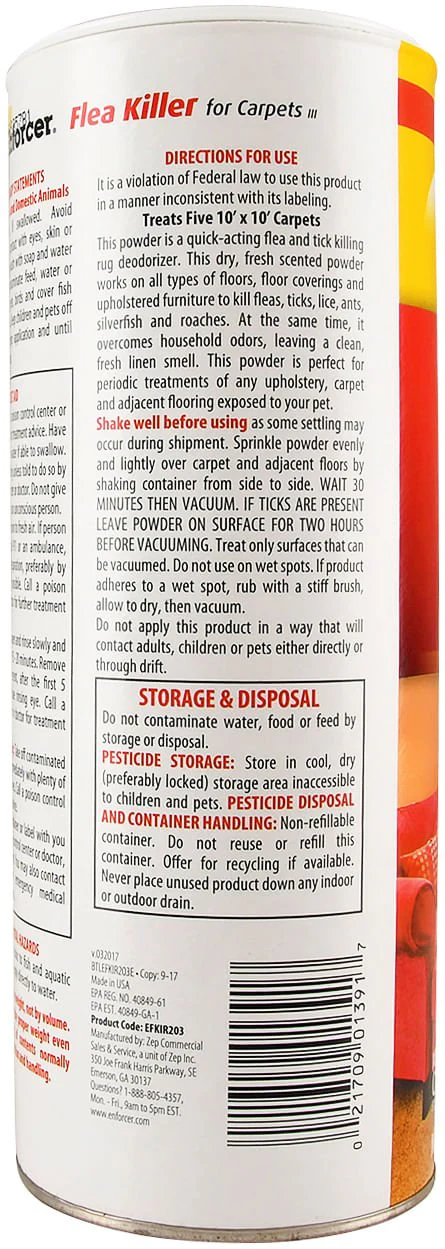 Enforcer Flea Killer for Carpets, Powder, 20 oz - Image 3