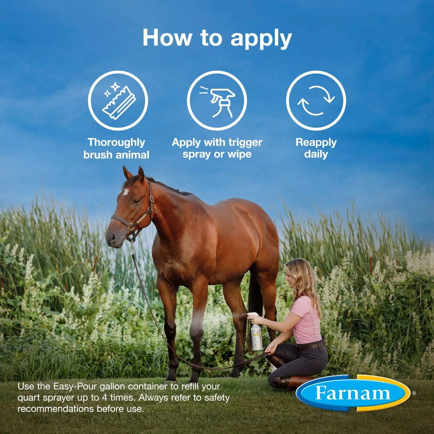 Farnam Equisect Water-Based Botanical Fly Repellent with Herbal Scent for Horses, Dogs and Cats - Image 6