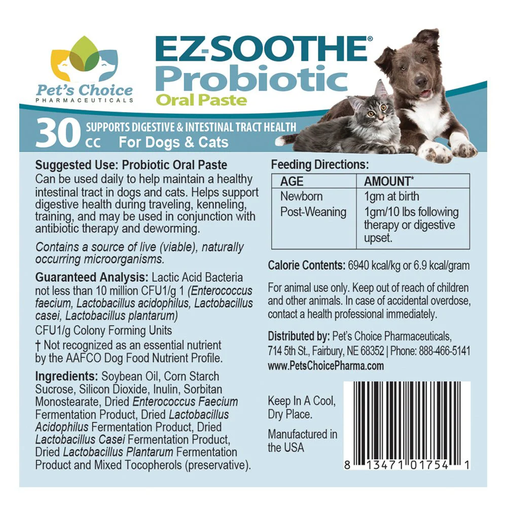 EZ-Soothe Probiotic Oral Paste for Dogs & Cats – Daily Digestive & Gut Support, 30cc - Image 7