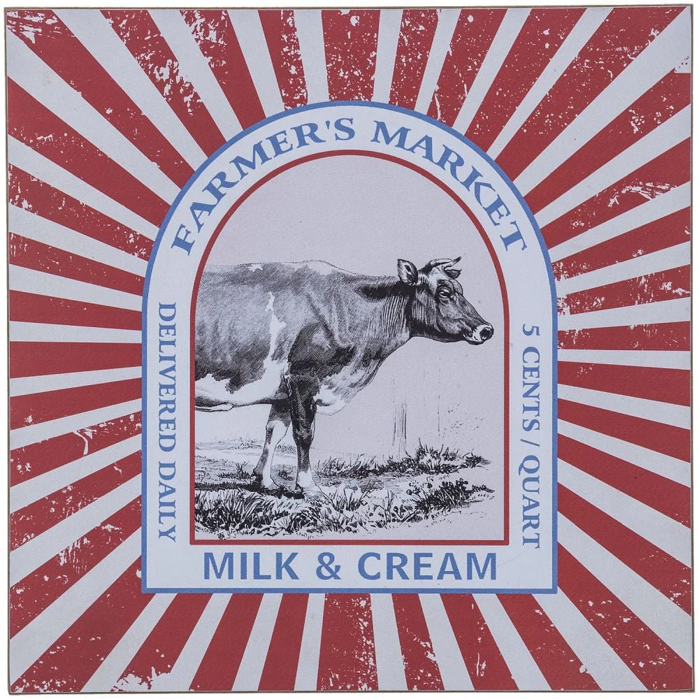 Farmer's Market Milk & Cream Wall Hanging