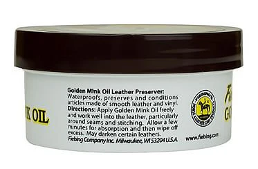 Fiebing’s Golden Mink Oil Leather Preserver – Softening, Conditioning, and Waterproofing Treatment for Smooth Leather, 6 oz - Image 4