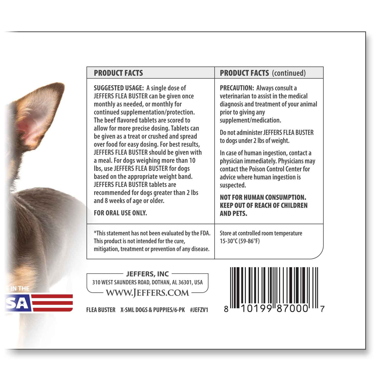 Jeffers Flea Buster Monthly Oral Flea Supplement for Dogs - Image 3