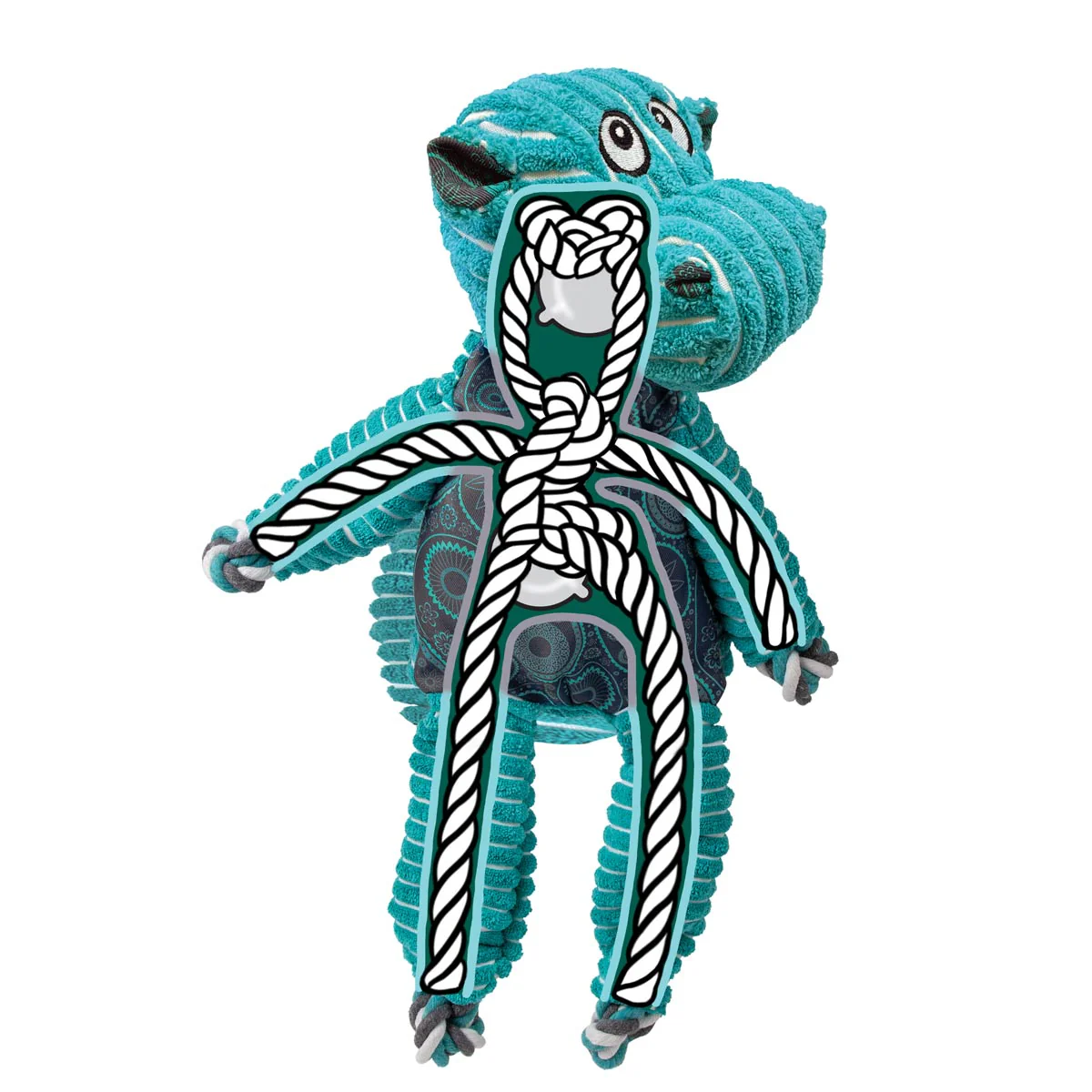 KONG Floppy Knots Plush Dog Toy with Internal Rope & Squeaker - Image 44