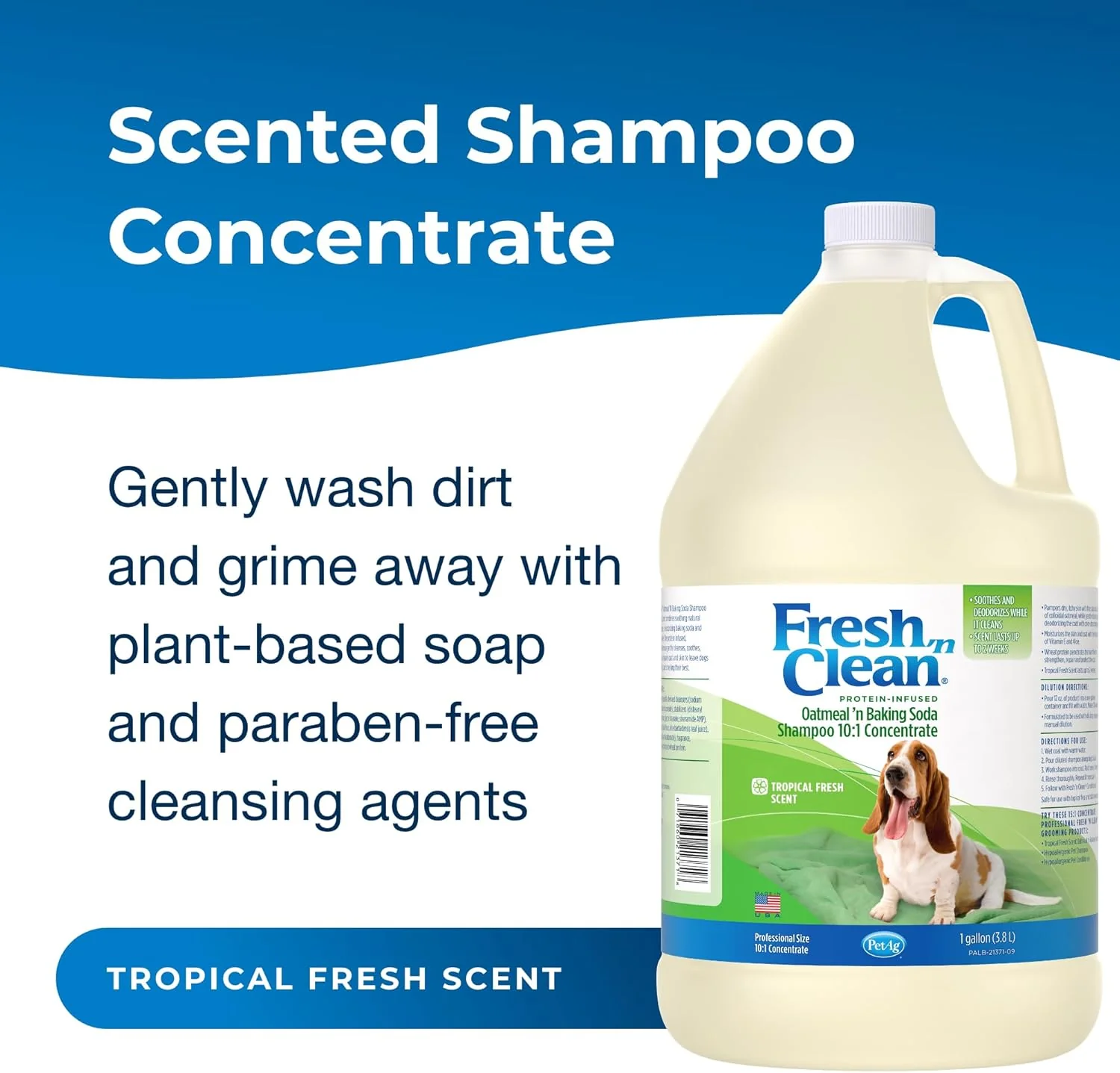 Fresh 'n Clean Oatmeal 'n Baking Soda 10:1 Concentrate Dog Shampoo - Image 2