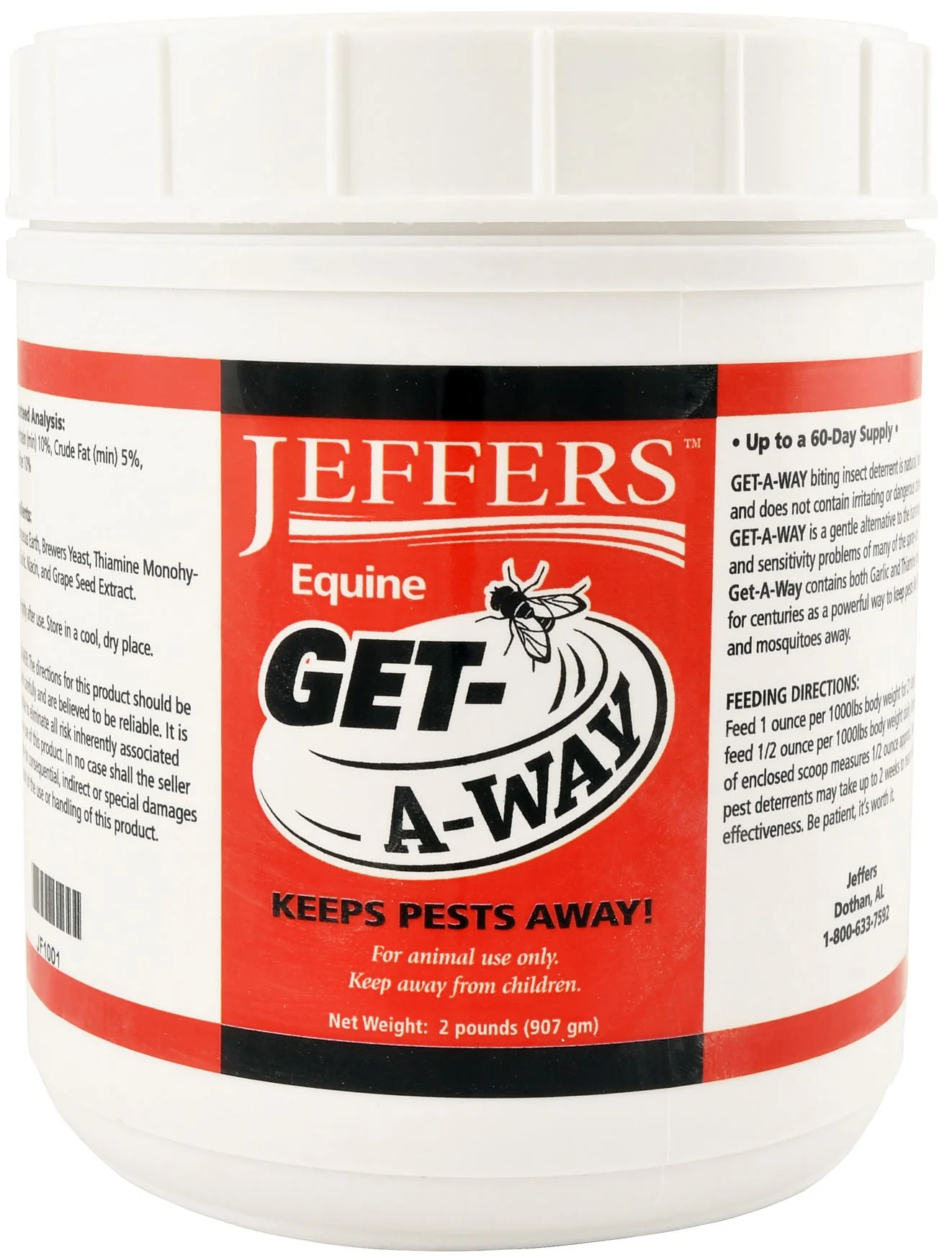 Jeffers Equine Get-A-Way Feed-Thru Biting Insect Deterrent Supplement for Horses