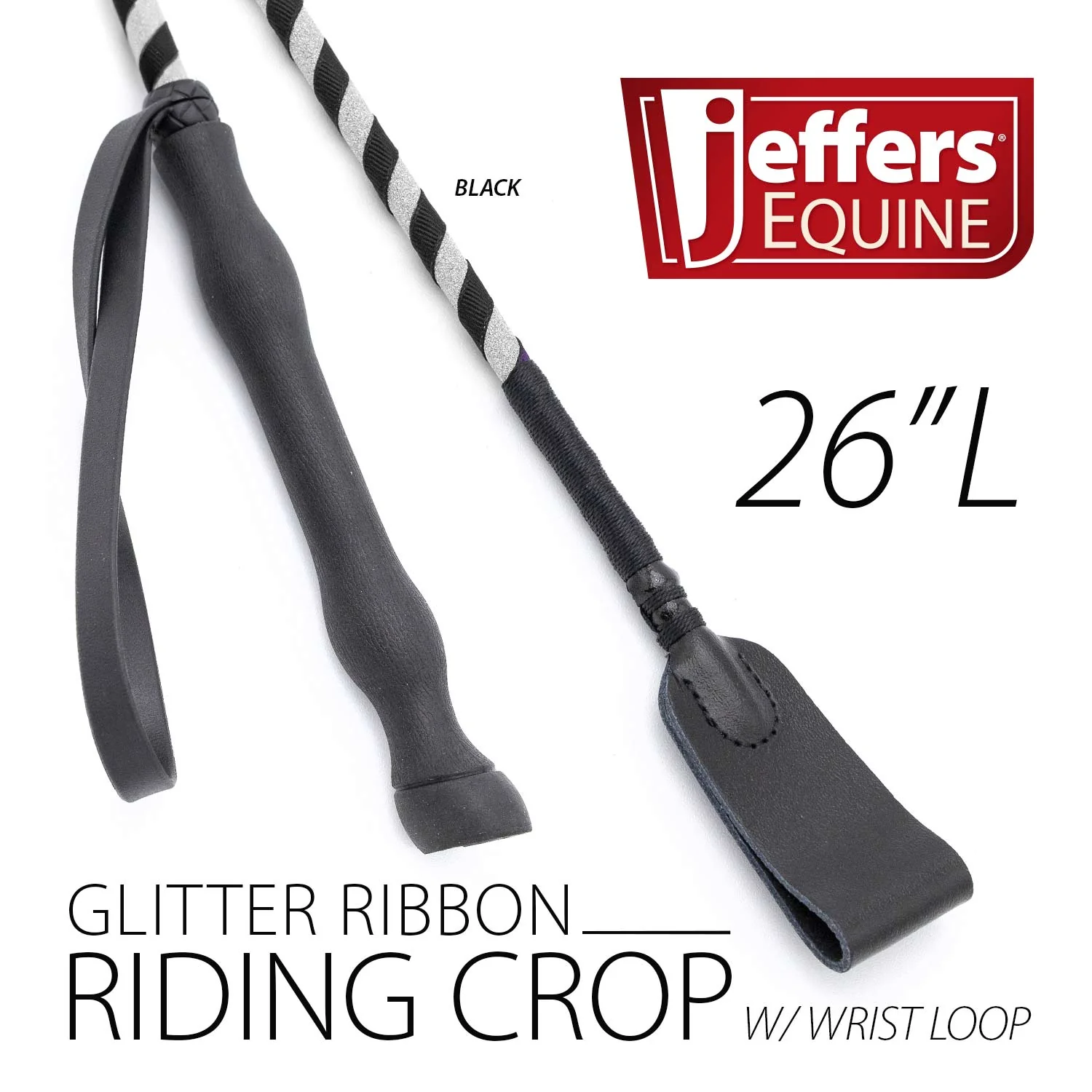 Jeffers Glitter Ribbon 26 Inch Riding Crop - Image 11