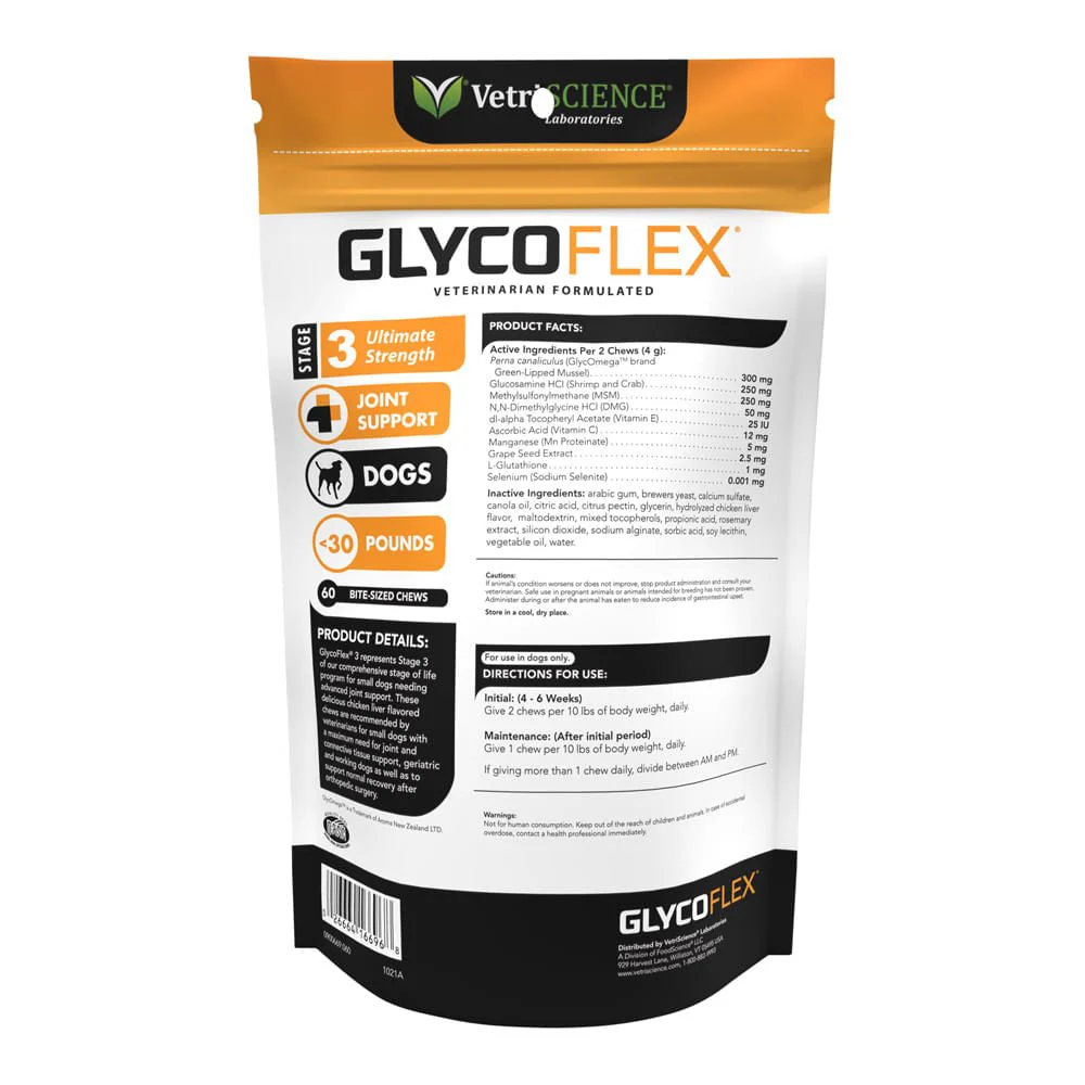 Glyco Flex 3 Joint Support for Small Dogs, 60 Bite-Sized Chews - Image 2