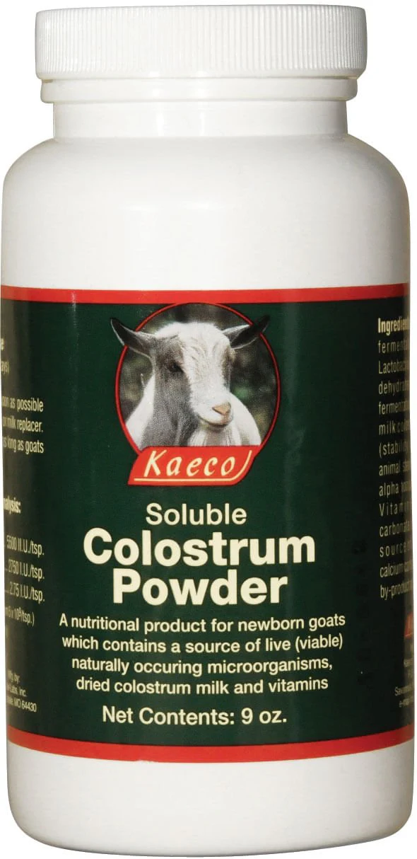 Kaeco Goat Colostrum Powder with Probiotics & Vitamins A, D3, E – Nutritional Support for Newborn Goats, 9 oz