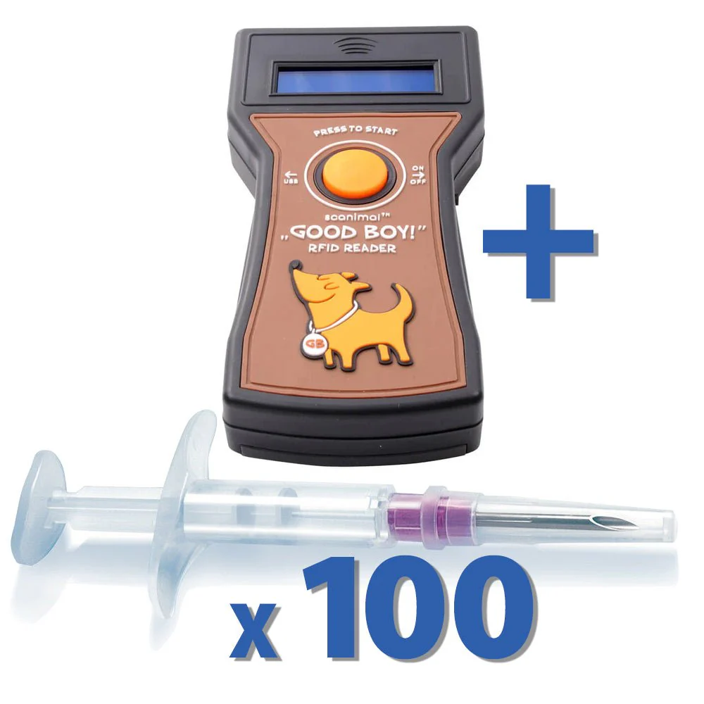 Good Boy Microchip Scanner Kit with 100 Adeqid Microchips - Image 2