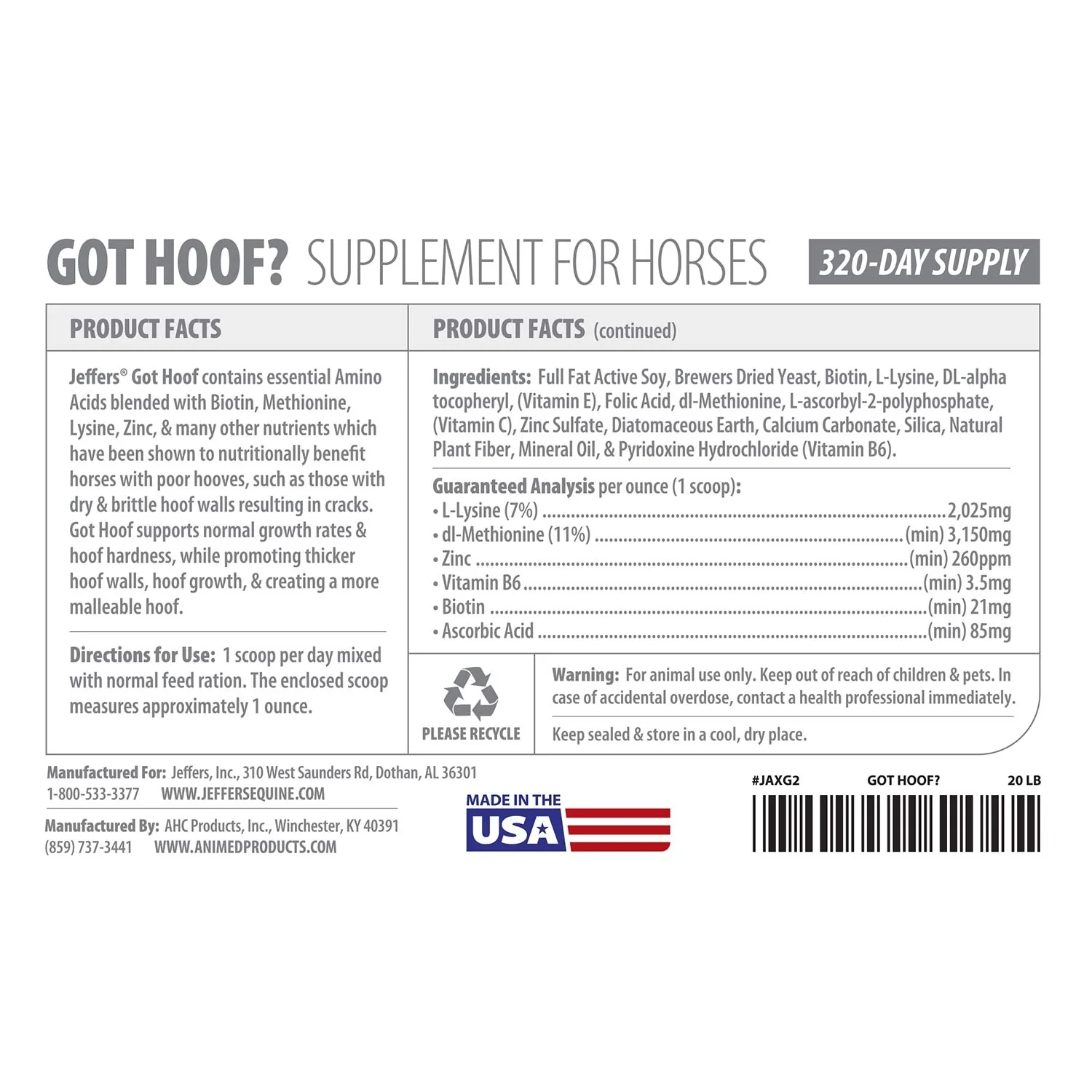 Jeffers Got Hoof? Concentrated Horse Hoof Supplement - Image 6