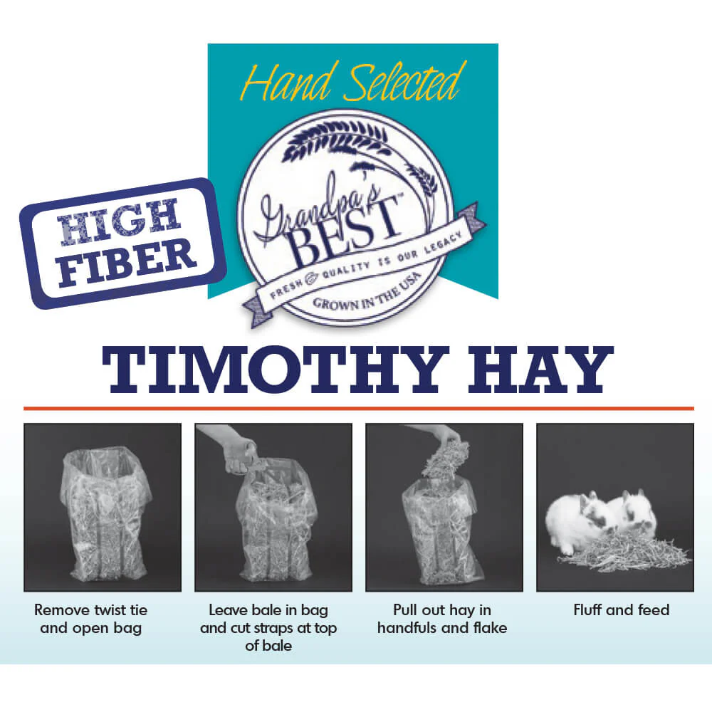 Grandpa’s Best Timothy Hay Loose or Bale – Premium High Fiber Small Pet Hay - Image 5