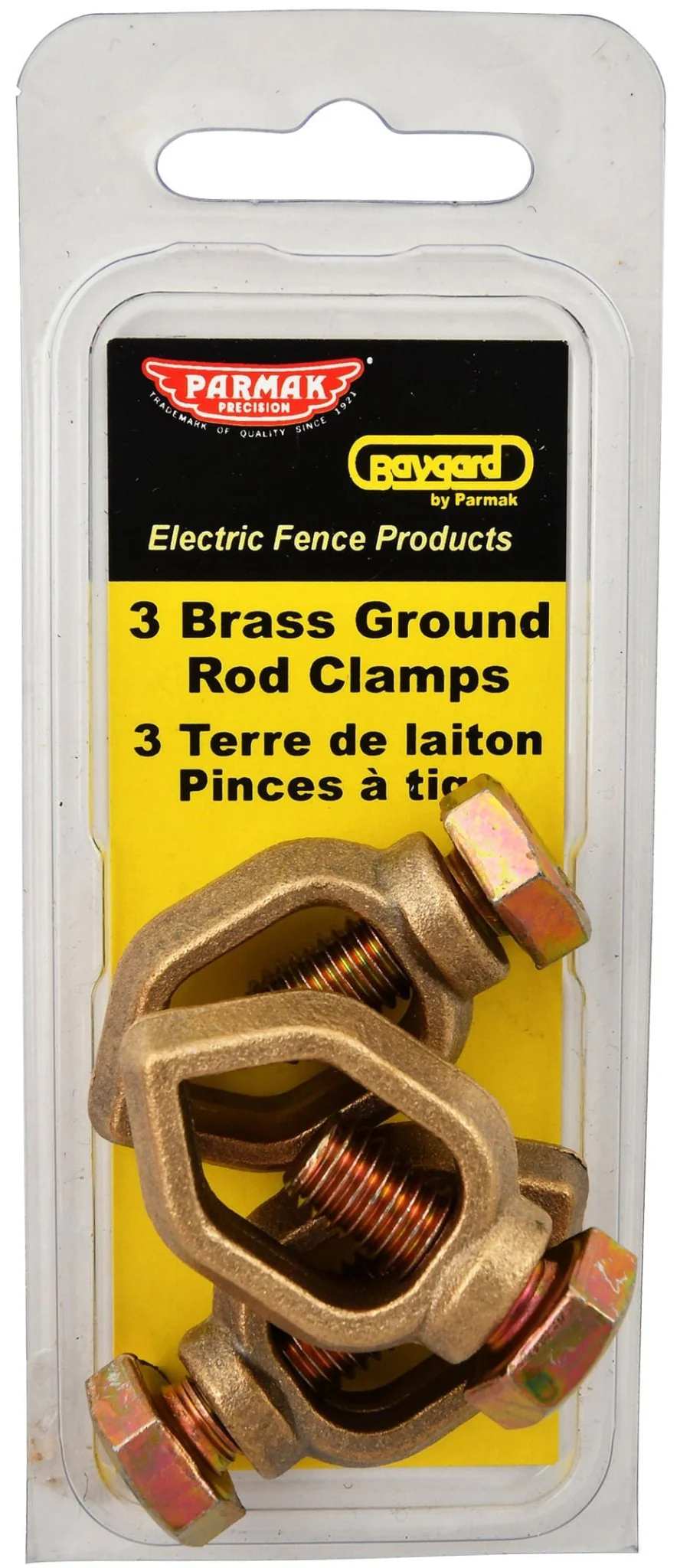 Brass Grounding Rod Clamps, 3 pack