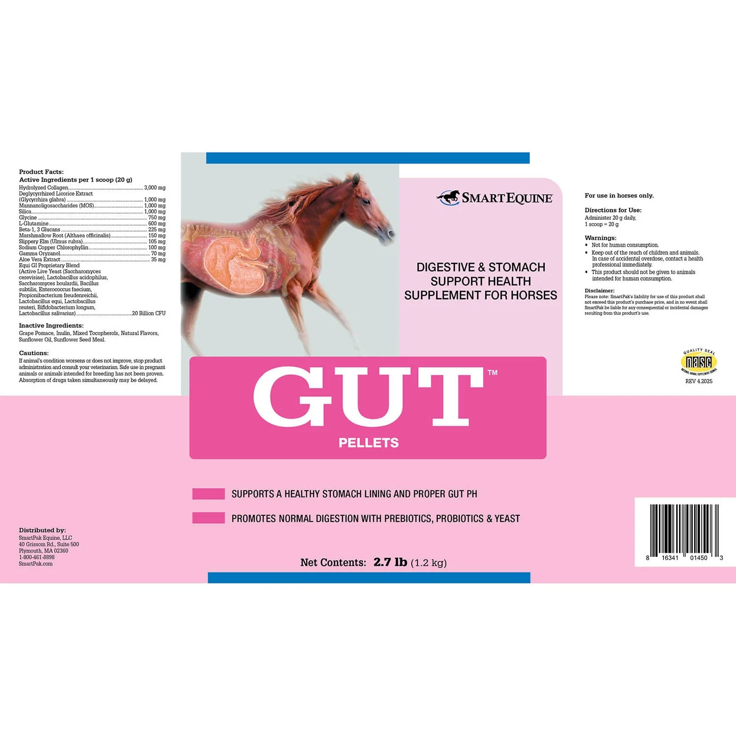 GUT, Digestive & Stomach Support Supplement for Horses, Pellets - Image 2