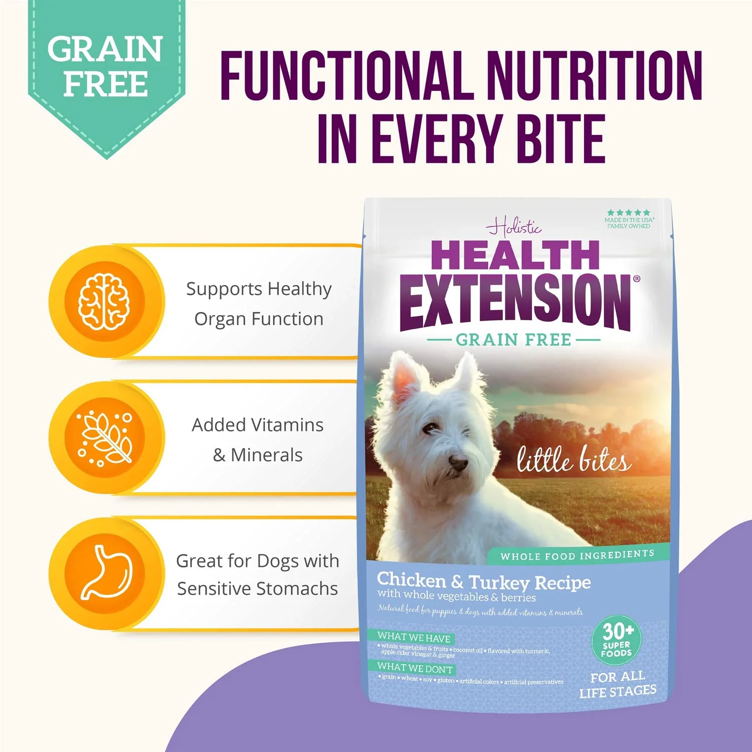 Health Extension Grain-Free Venison Little Bites Small Breed Dry Dog Food - Image 25