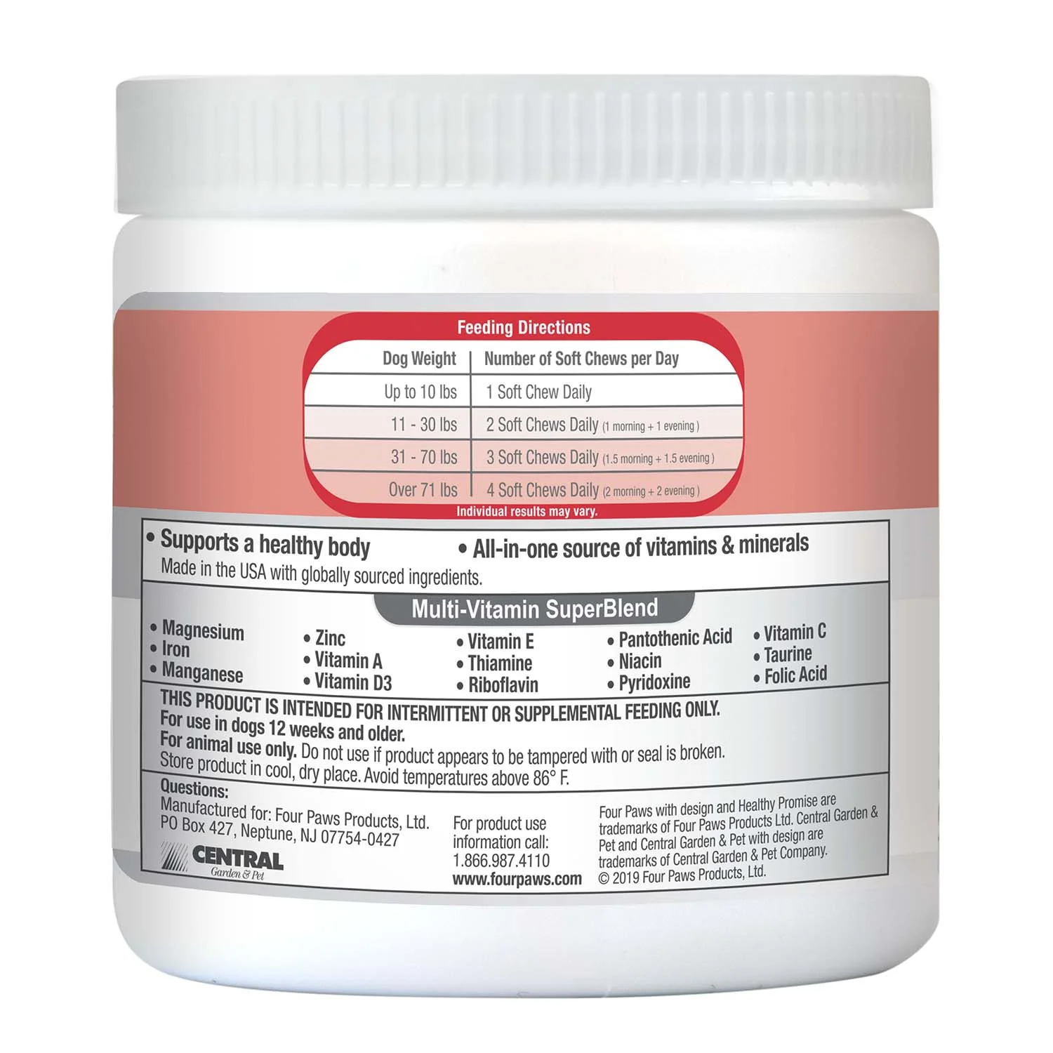 Healthy Promise Dog Multivitamin Soft Chews, Savory Chicken, 120 ct - Image 3