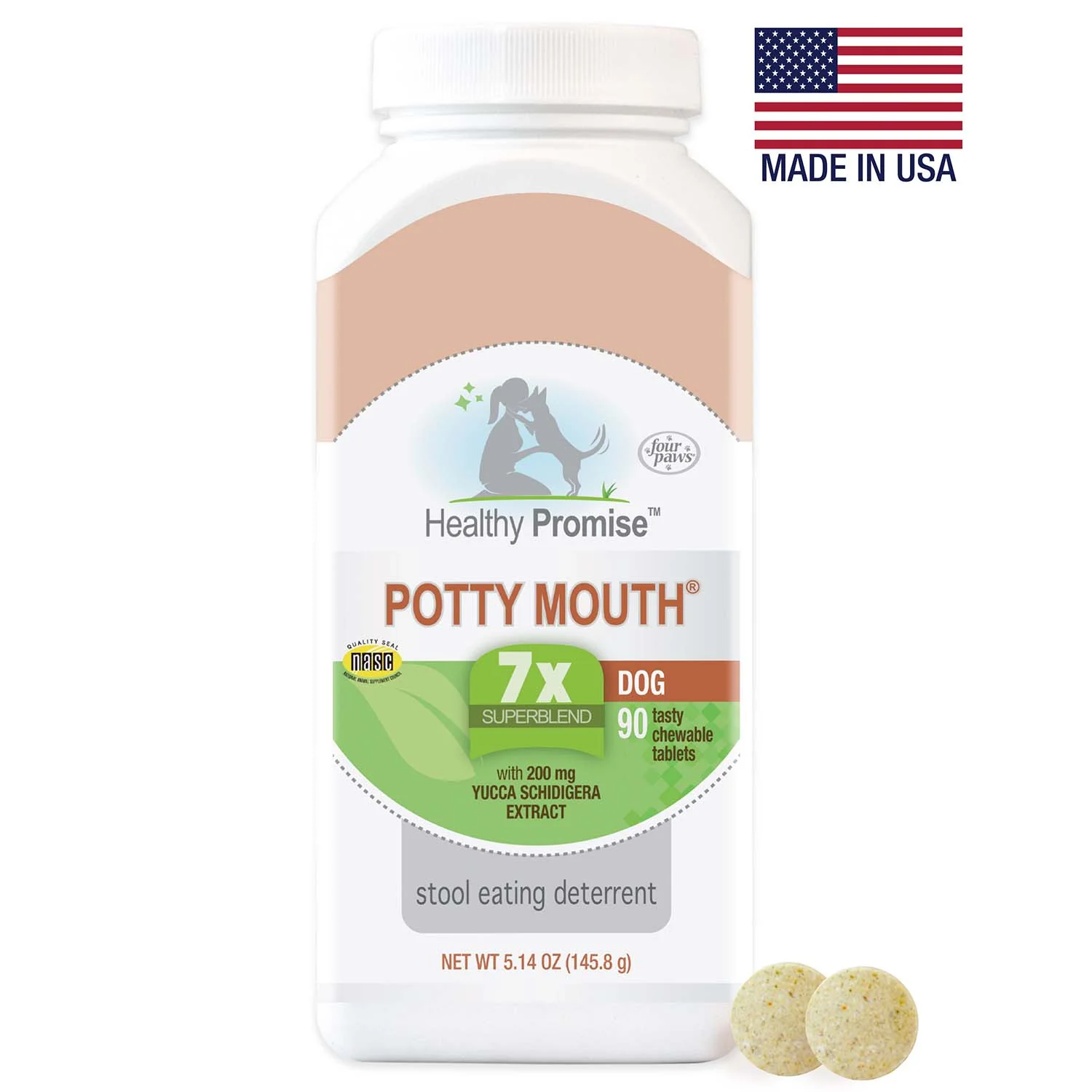 Healthy Promise Potty Mouth Tablets, Coprophagia Stool Eating Deterrent for Dogs, 90 ct - Image 3