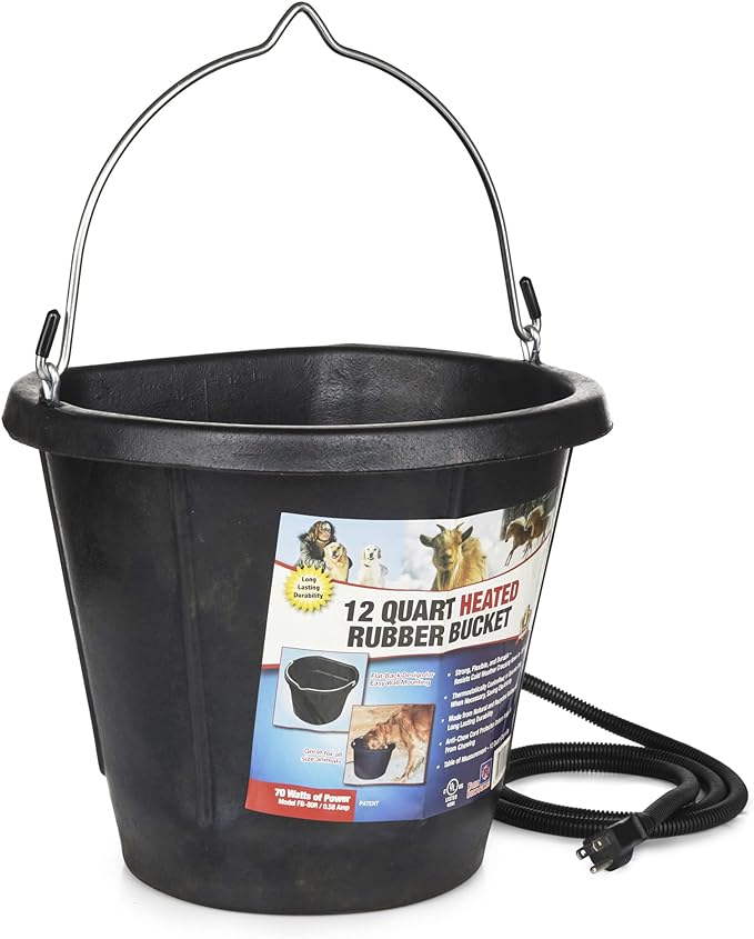 Heated Flat-Back Rubber Bucket for Livestock - Image 7