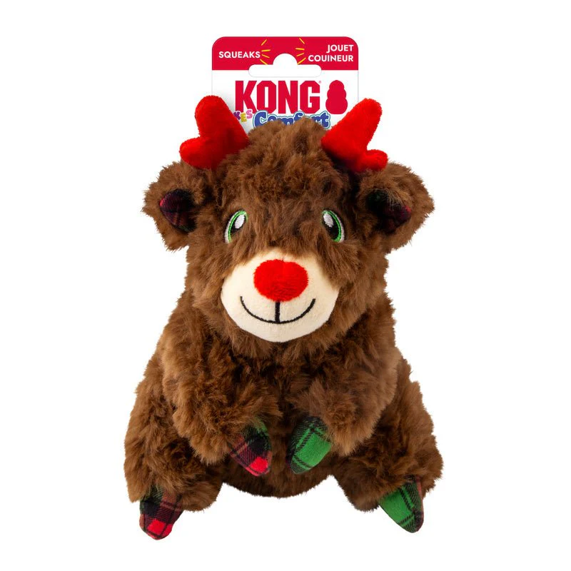 KONG Holiday Comfort Tykes Assorted Plush Dog Toys - Crinkles & Squeaks - Image 4