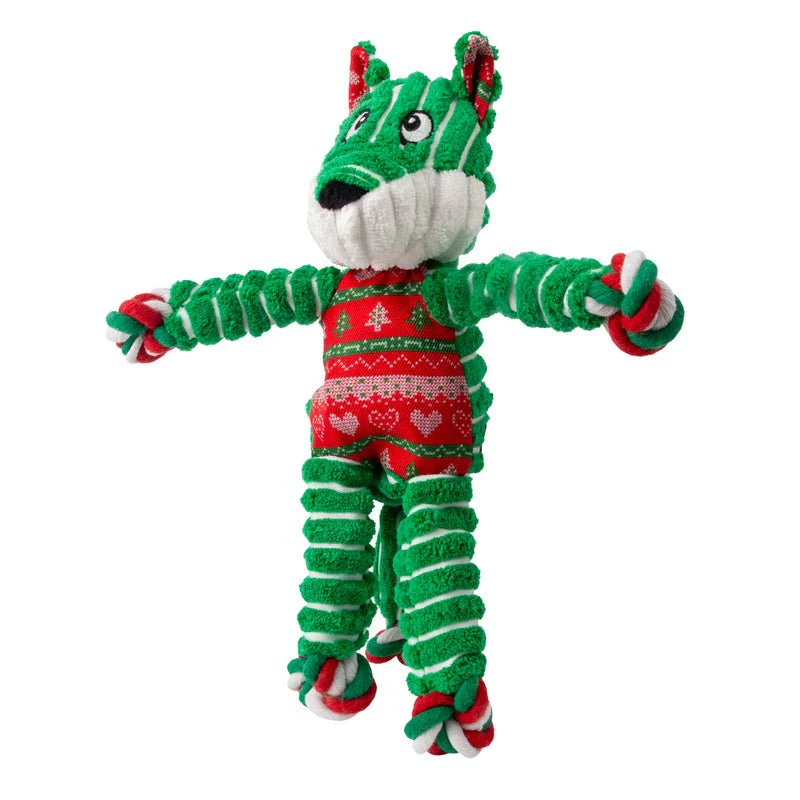KONG Holiday Floppy Knots Fox Interactive Plush Dog Toy, Sm/Md - Image 6
