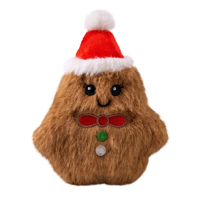 Kong Holiday Snuzzles Plush Gingerbread Doy Toy, Squeaks & Crinkles - Image 7
