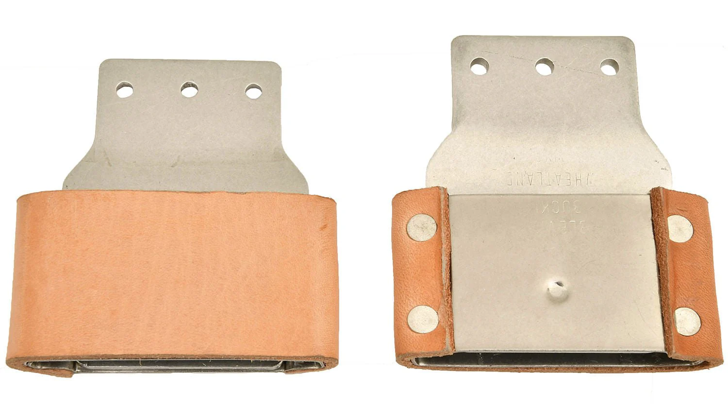 Leather Covered Blevins Buckles, Pair - Image 2