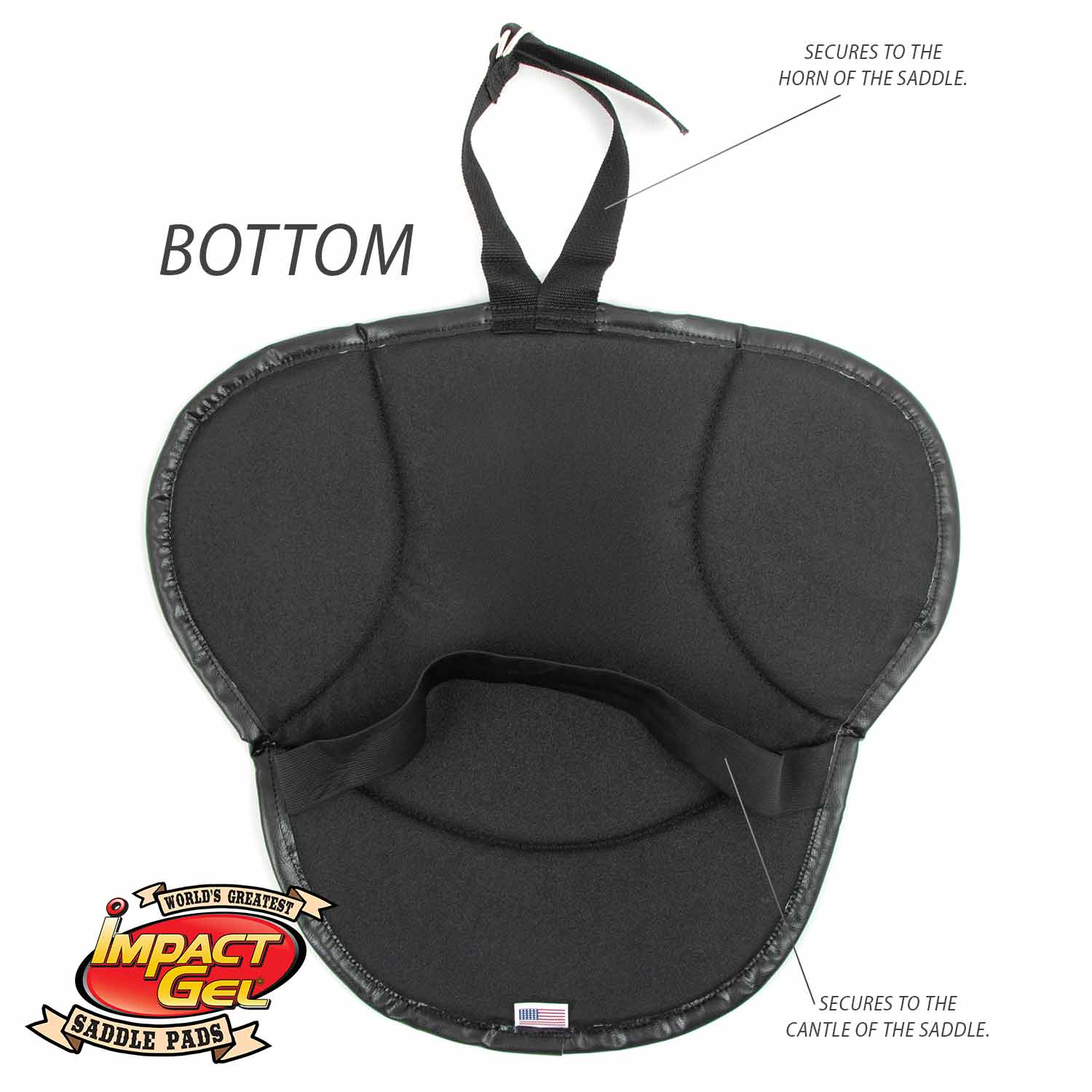 Impact Gel Mesh Seat Saver Horse Saddle Cushion, Black - Image 3