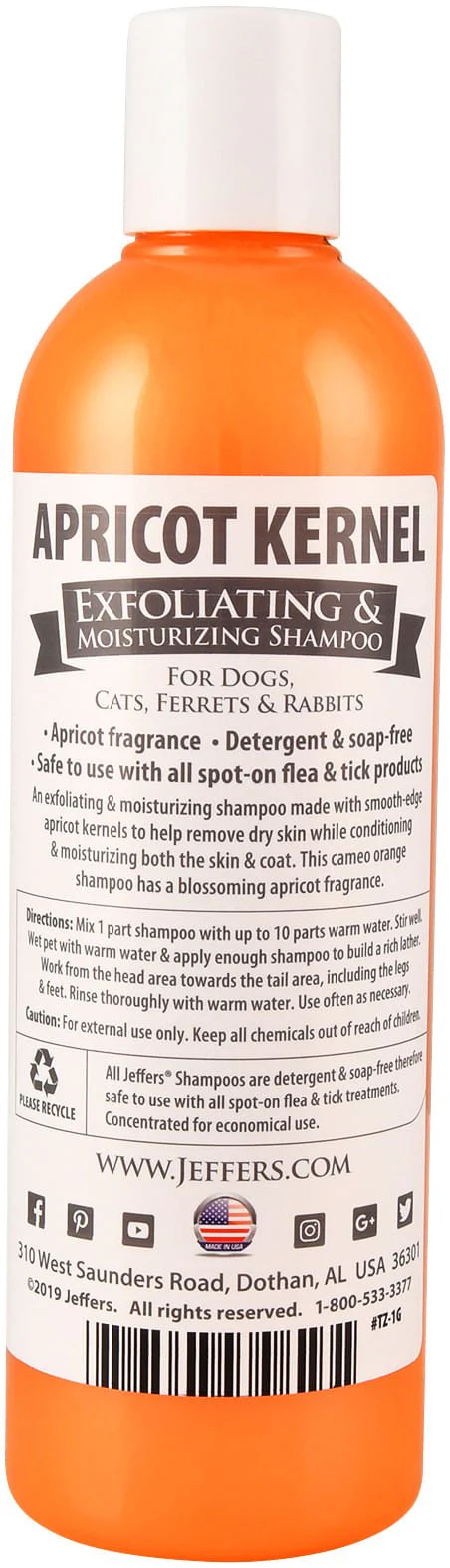 Jeffers Apricot Kernel Exfoliating & Moisturizing Pet Shampoo - Image 2