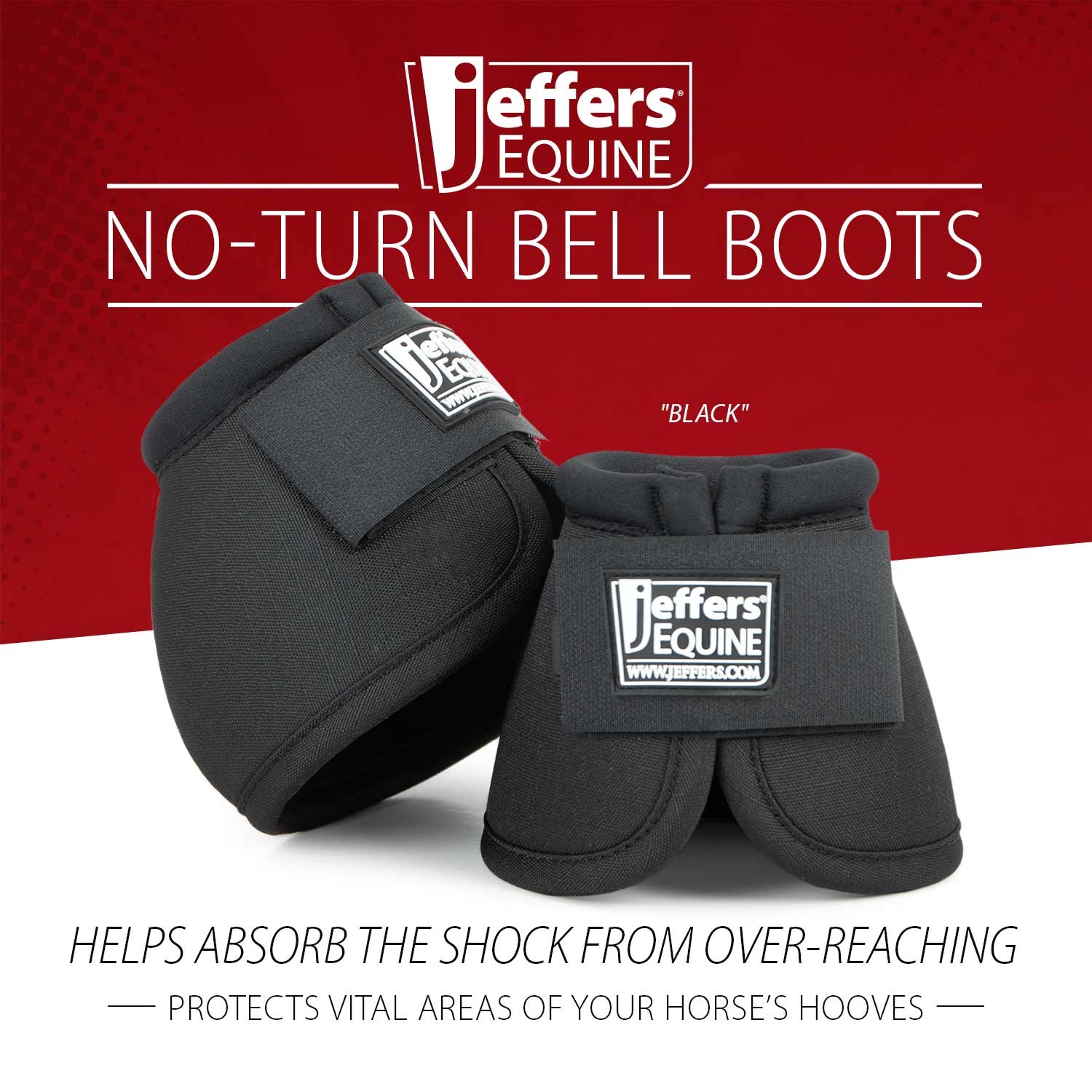 Jeffers No-Turn Bell Boots for Horses, Solid Colors, 2 ct - Image 2