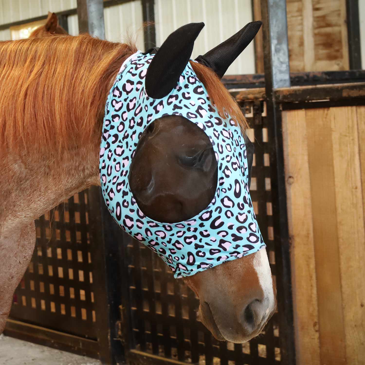 Jeffers Expression Lycra Horse Fly Mask with Ears - Image 3