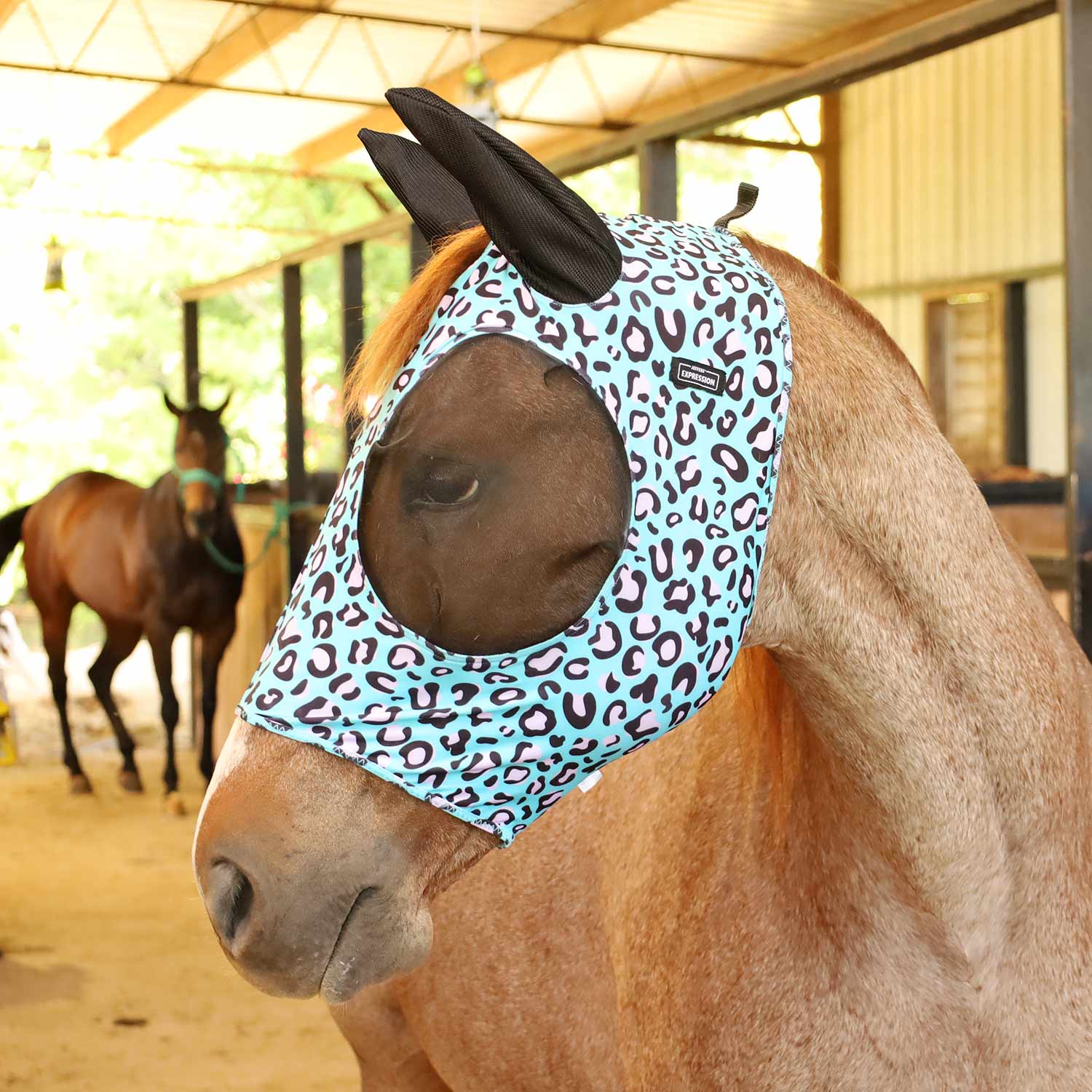 Jeffers Expression Lycra Horse Fly Mask with Ears - Image 4