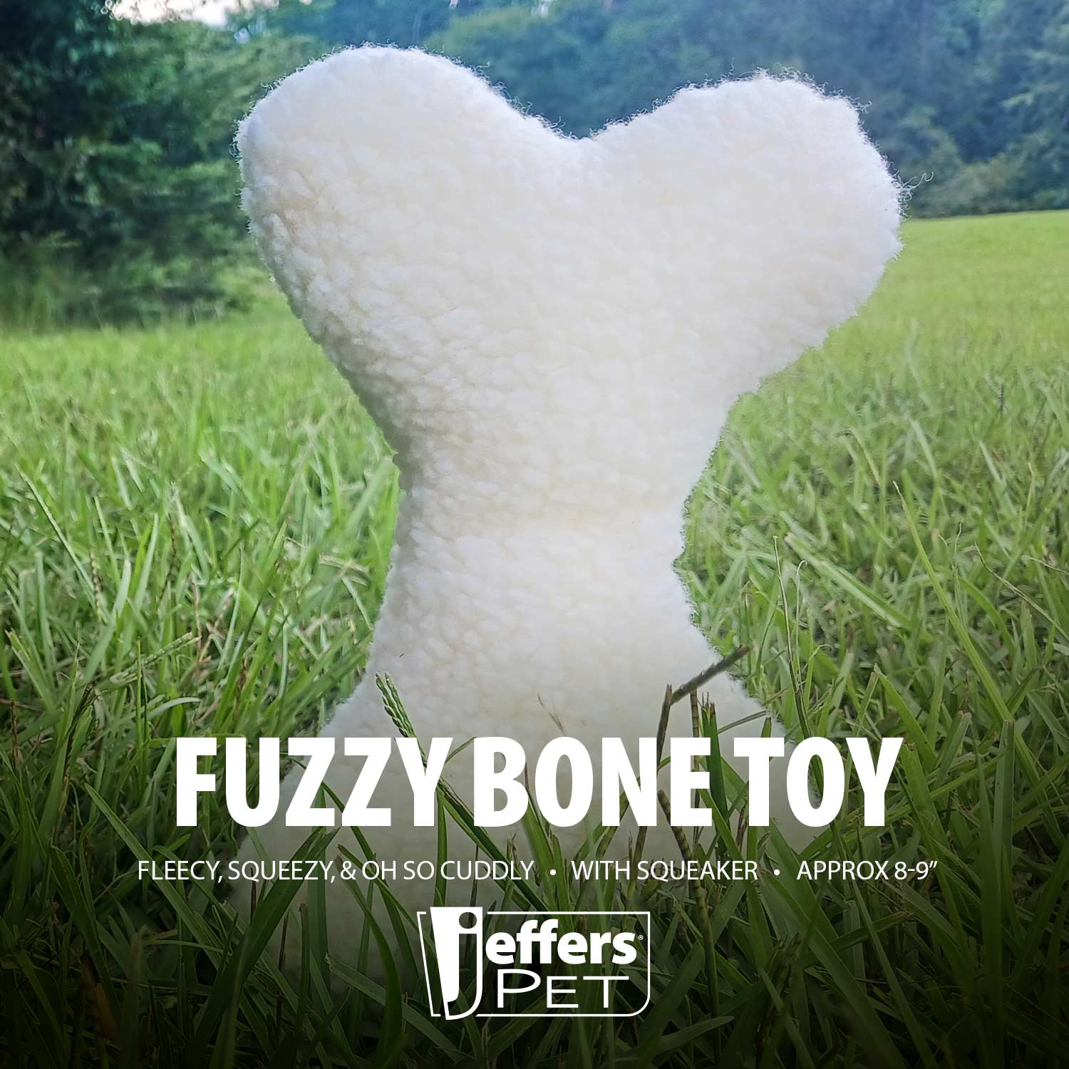 Jeffers Fuzzy Shapes Squeaker Dog Toys, Natural Color, Star/Man/Bone - Image 5