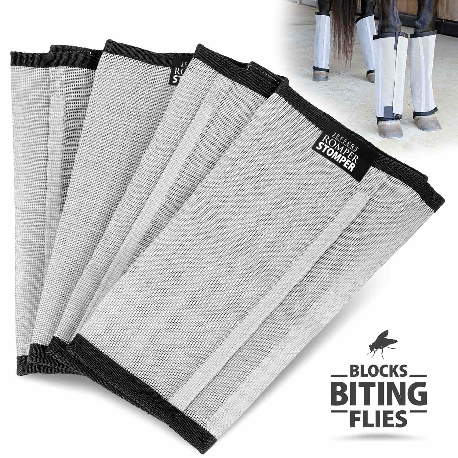 Jeffers Romper Stomper "Stomp-Free" Fly Boots for Horses, 4 pack - Image 7