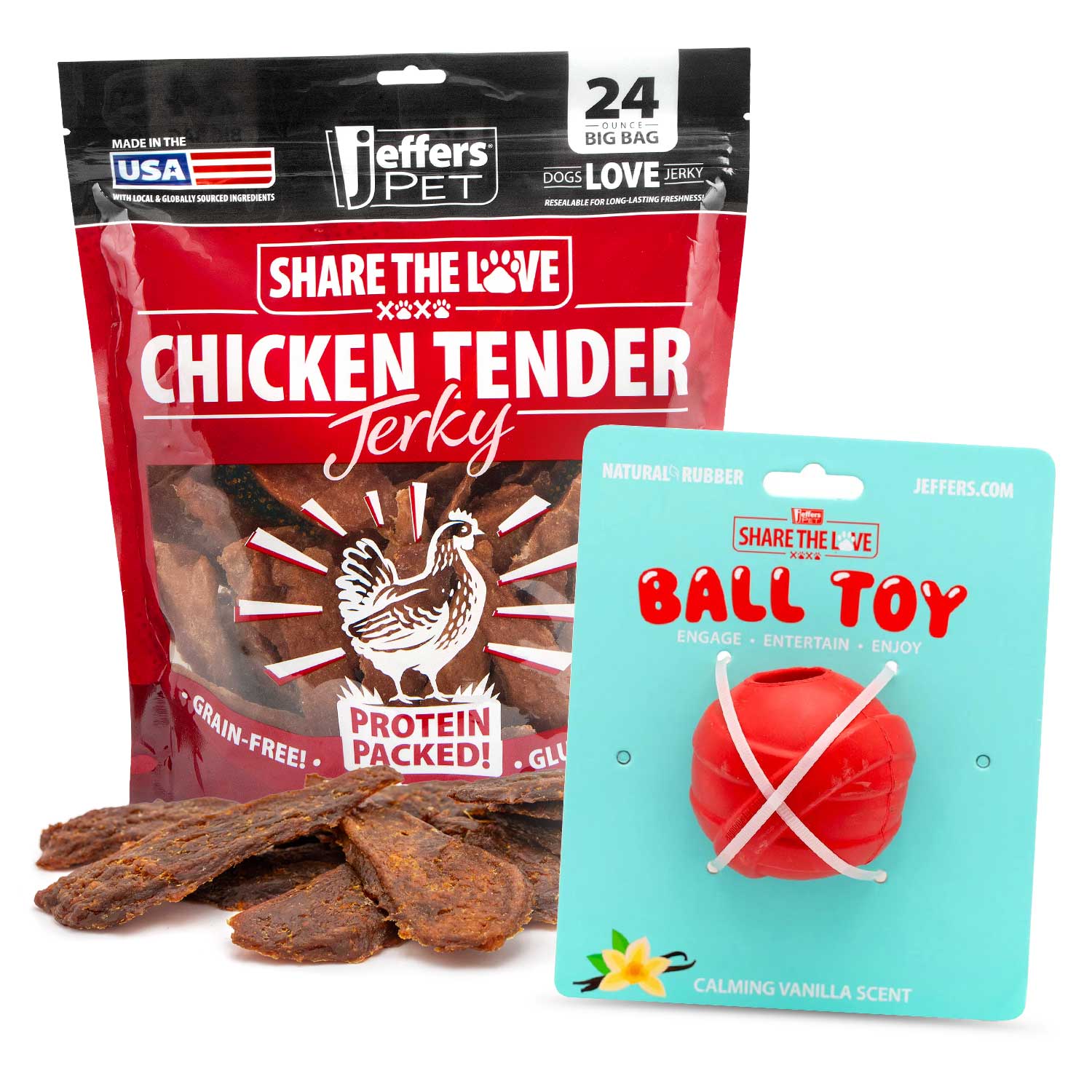 Jeffers Stuffable Dog Chew Toys with Chicken Breast Jerky Treats Kit - Image 2