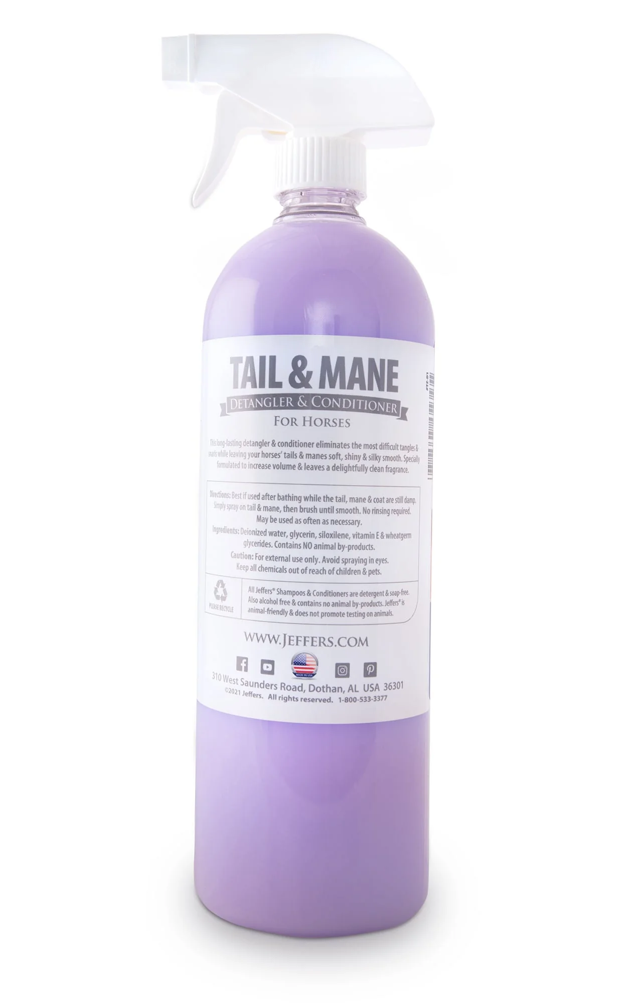 Jeffers Equine Tail & Mane Detangler and Conditioner for Horses - Image 3